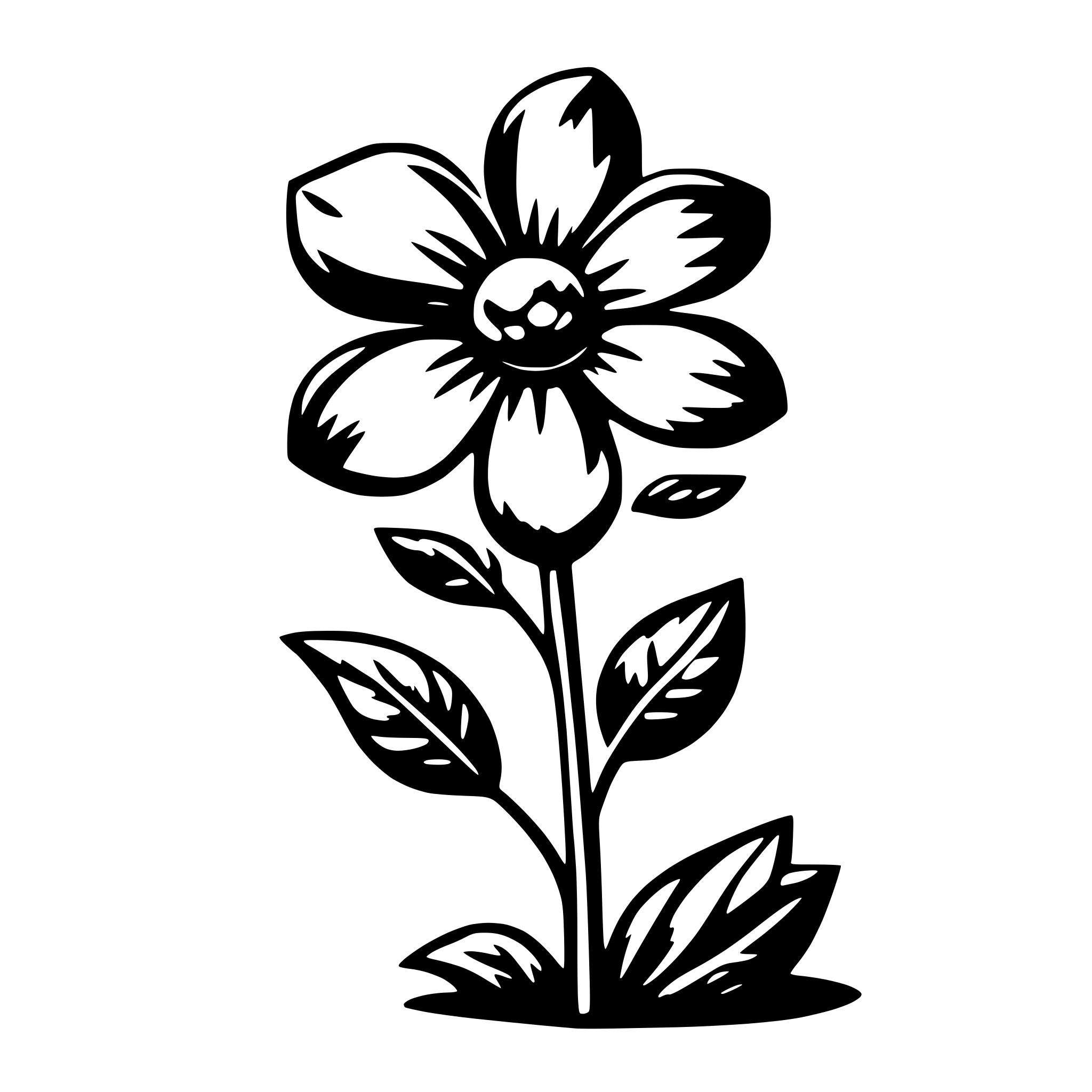 AI-generated SVG of 'simple flower'