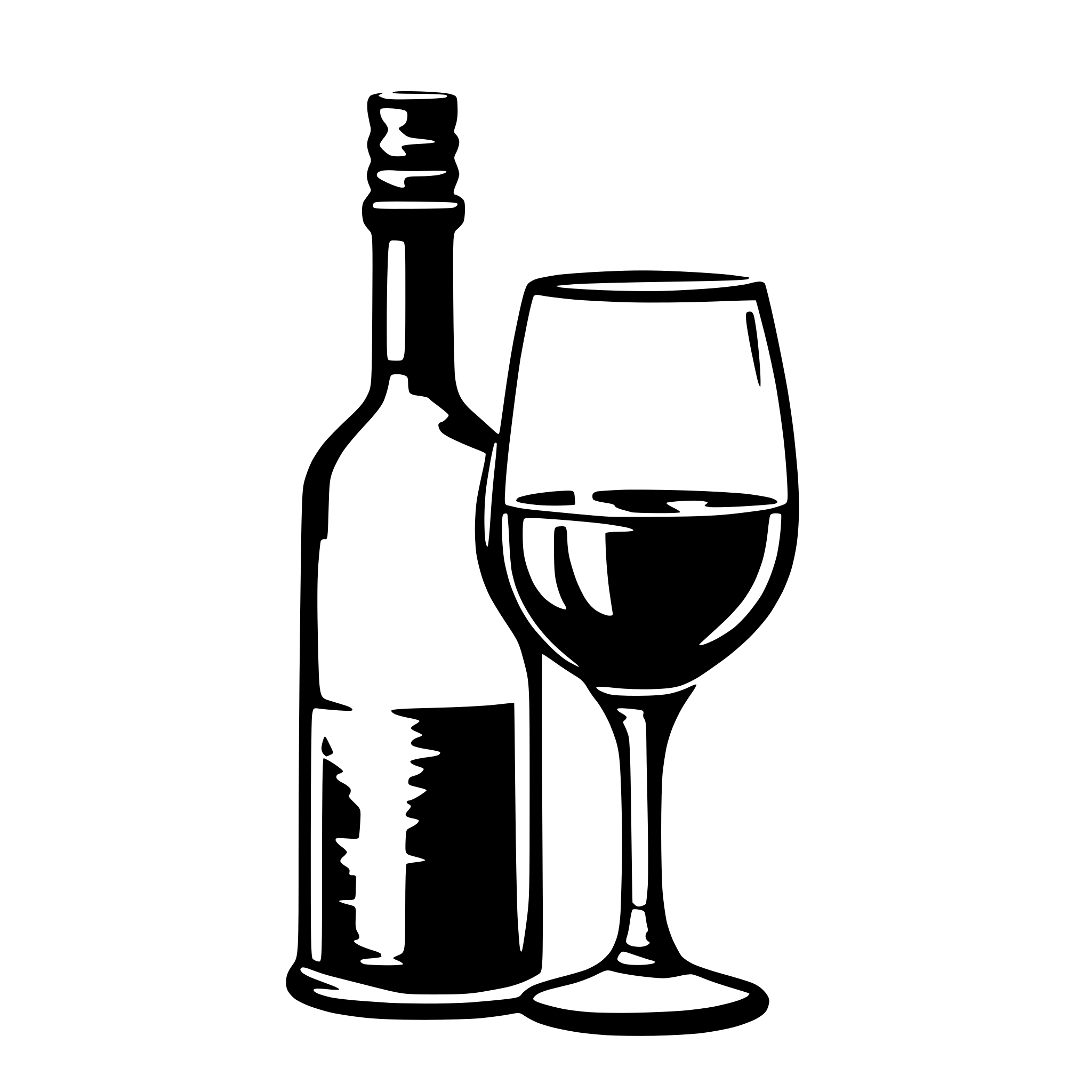 AI-generated SVG of a party glass symbol with a bootle of wine