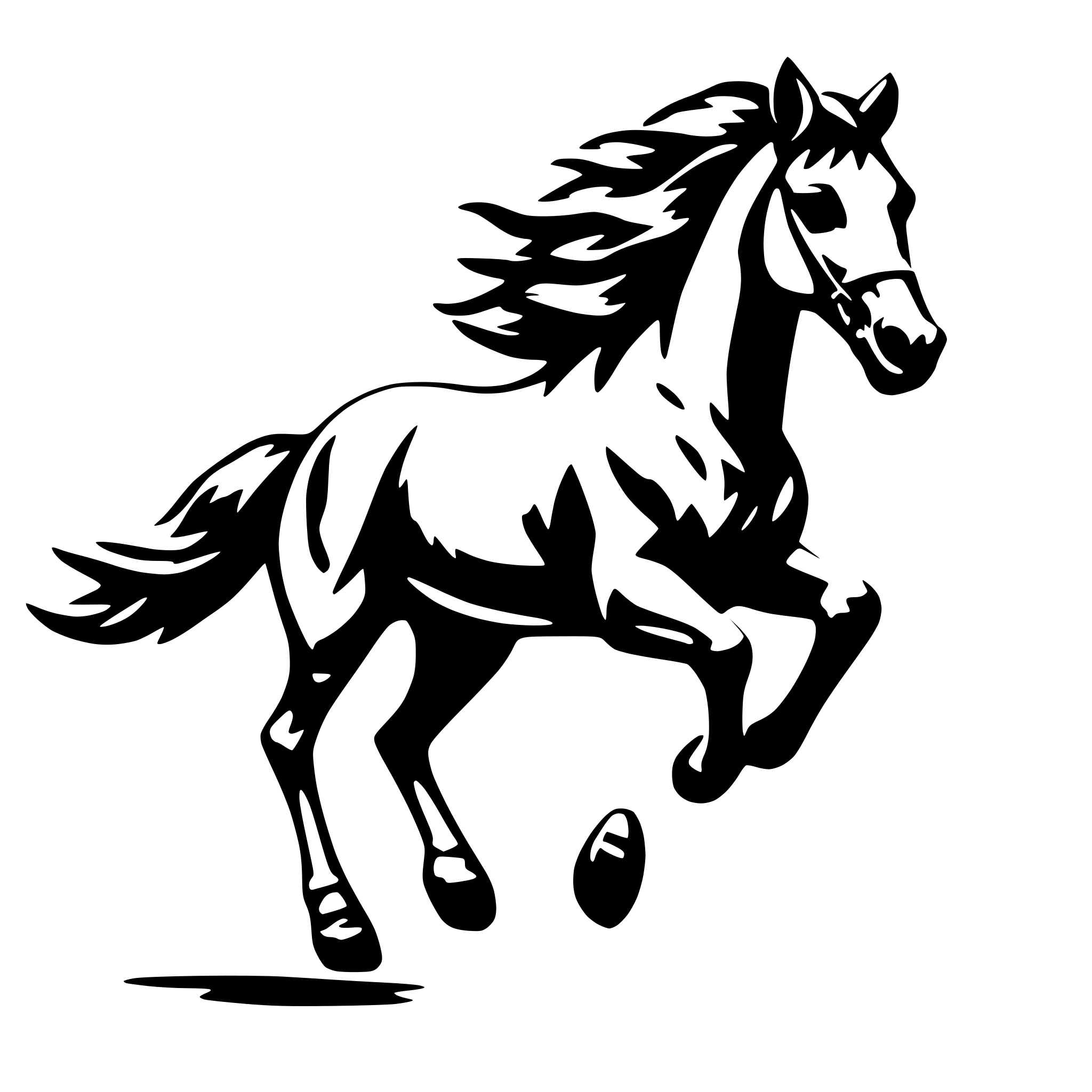 AI-generated SVG of a horse running
