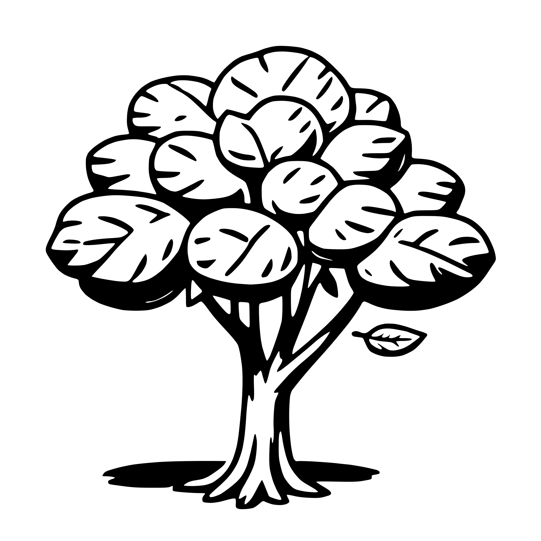 AI-generated SVG of a walnut tree