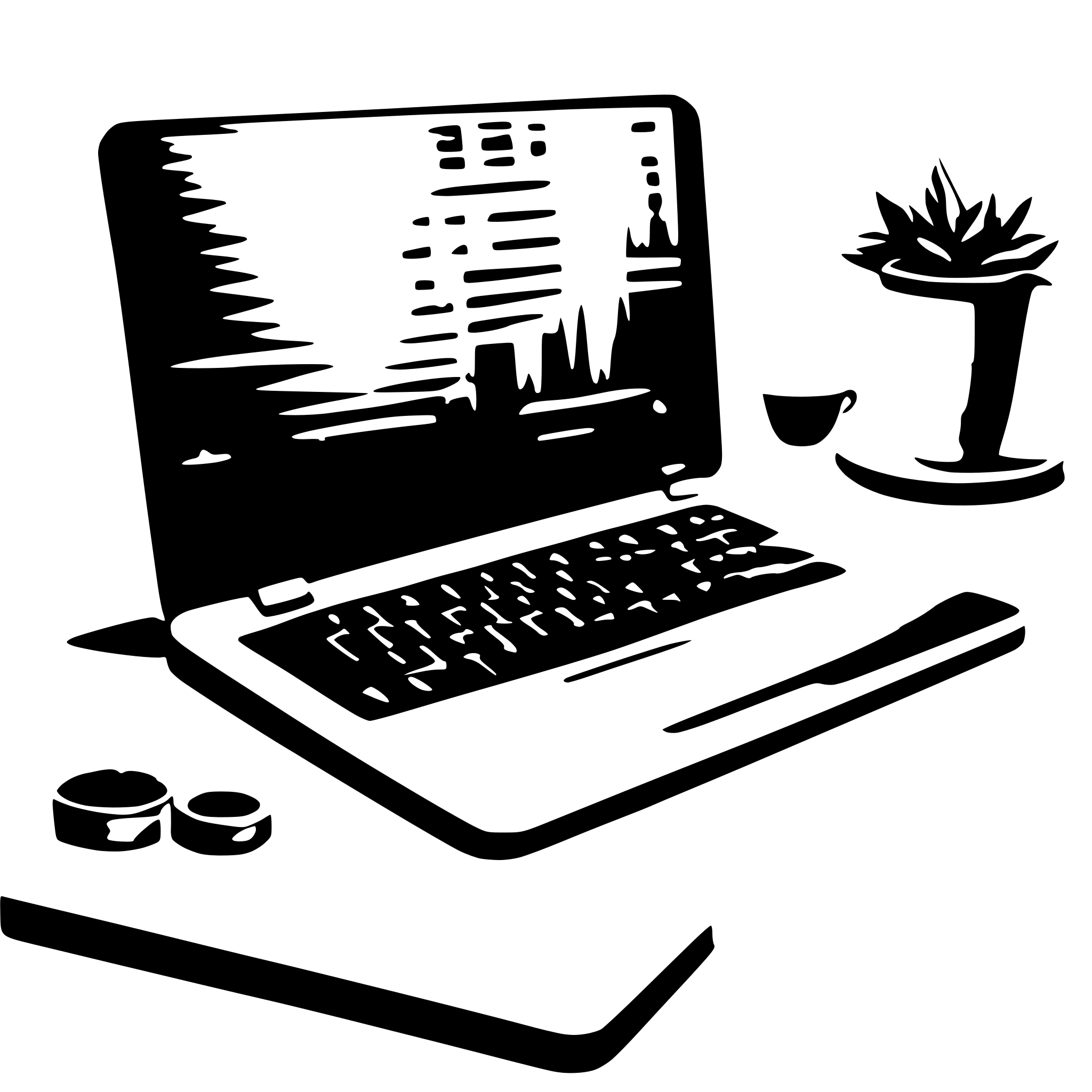 AI-generated SVG of a A sleek laptop open on a modern desk with a cup of coffee beside it. AI-generated SVG of a A sleek laptop open on a modern desk with a cup of coffee beside it.