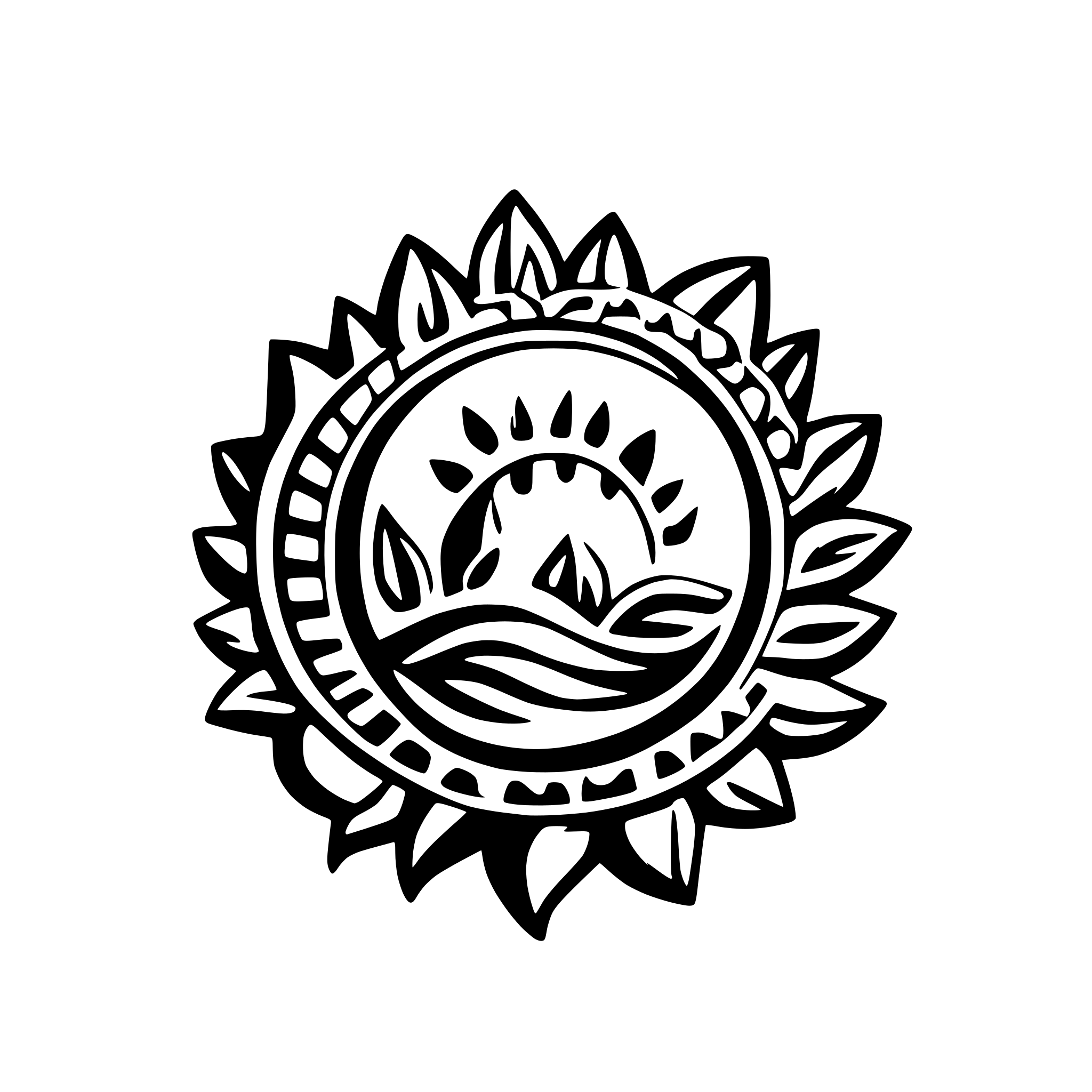 AI-generated SVG of 'Tribal Sun'