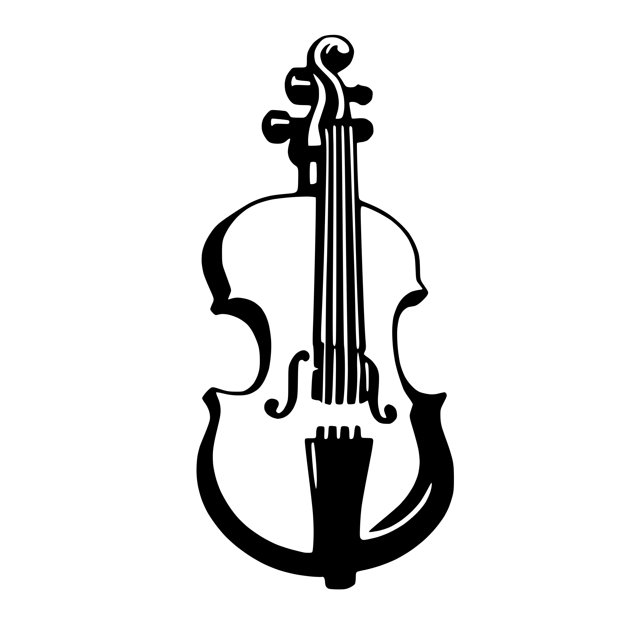 AI-generated SVG of 'a music violin clef minimalistic but with detail black-white'