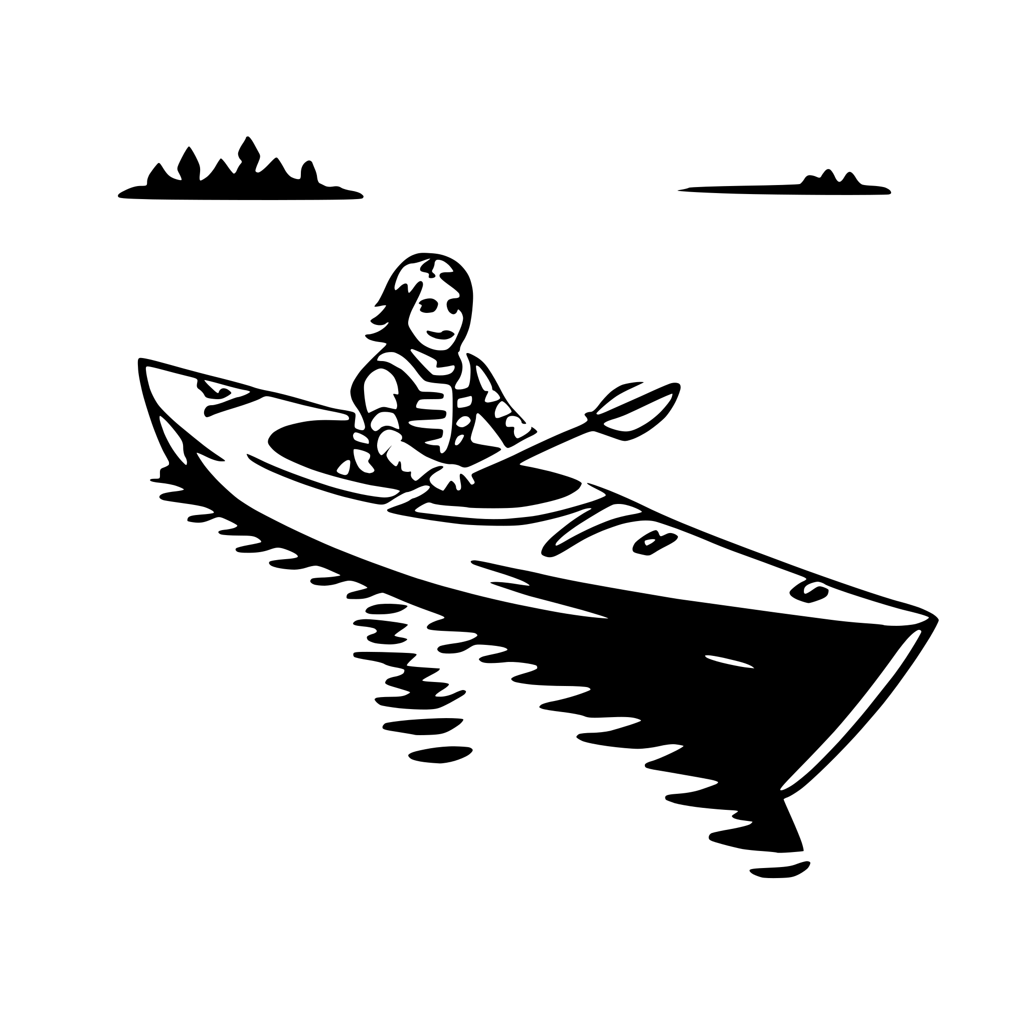 AI-generated SVG of 'kayak'