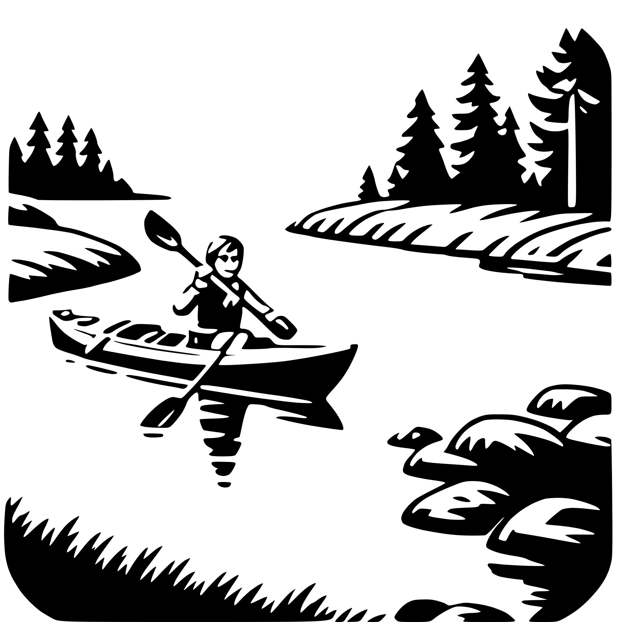 AI-generated SVG of 'river kayaking trip'