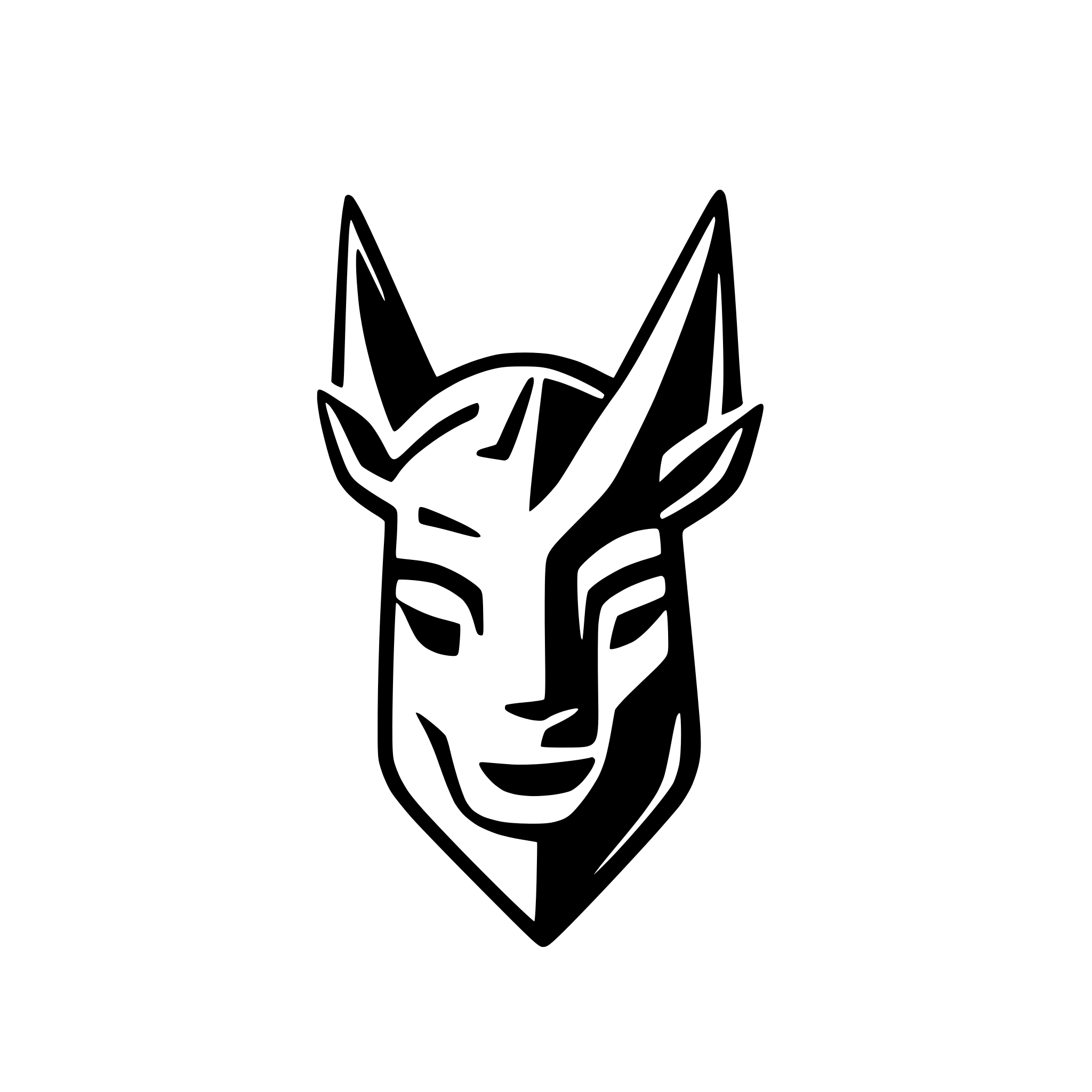 AI-generated SVG of 'symmetric lama head'