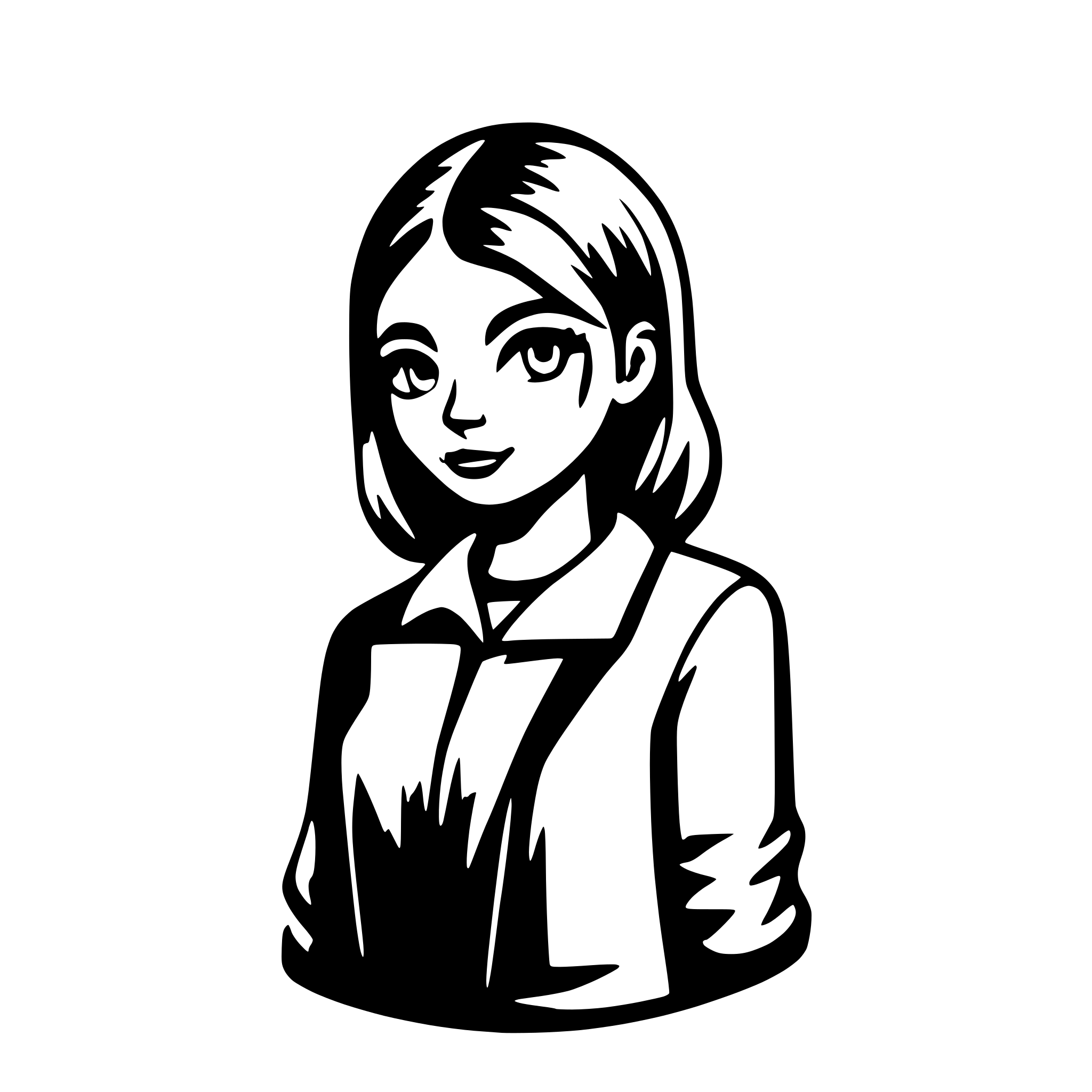 AI-generated SVG of a a worried and stressed girl