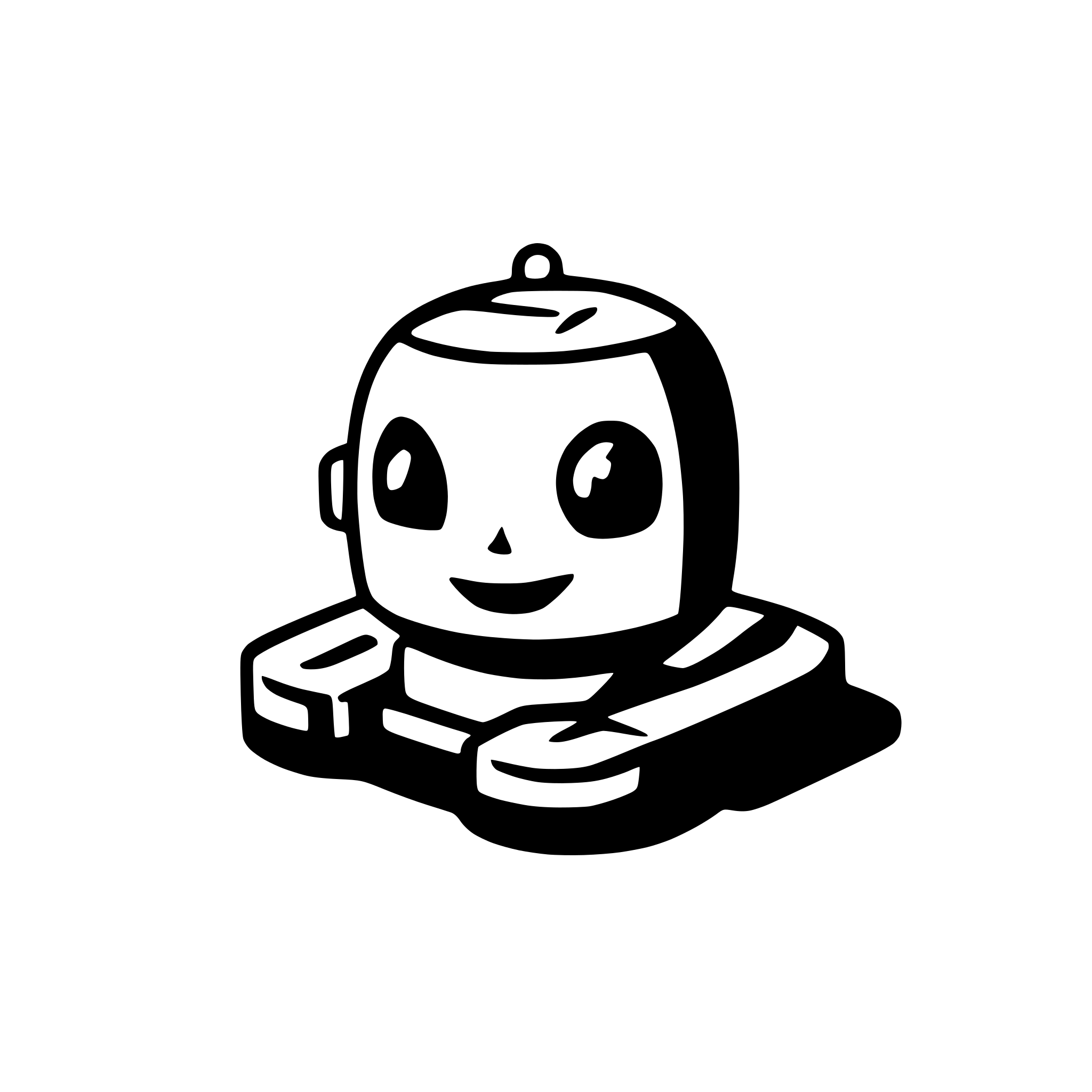 AI-generated SVG of a little Robot icon, sitting on an abandoned island