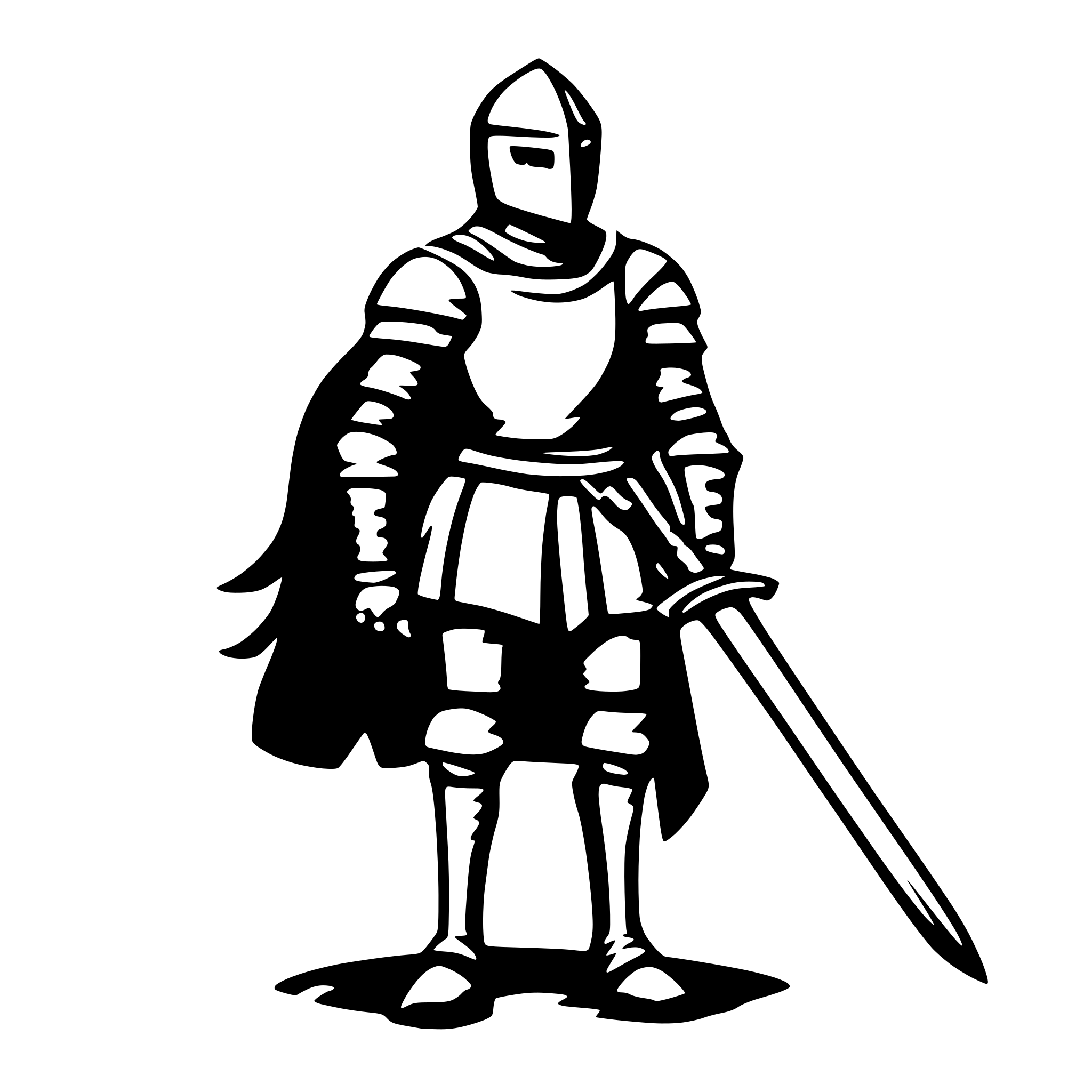 AI-generated SVG of a knight with sword