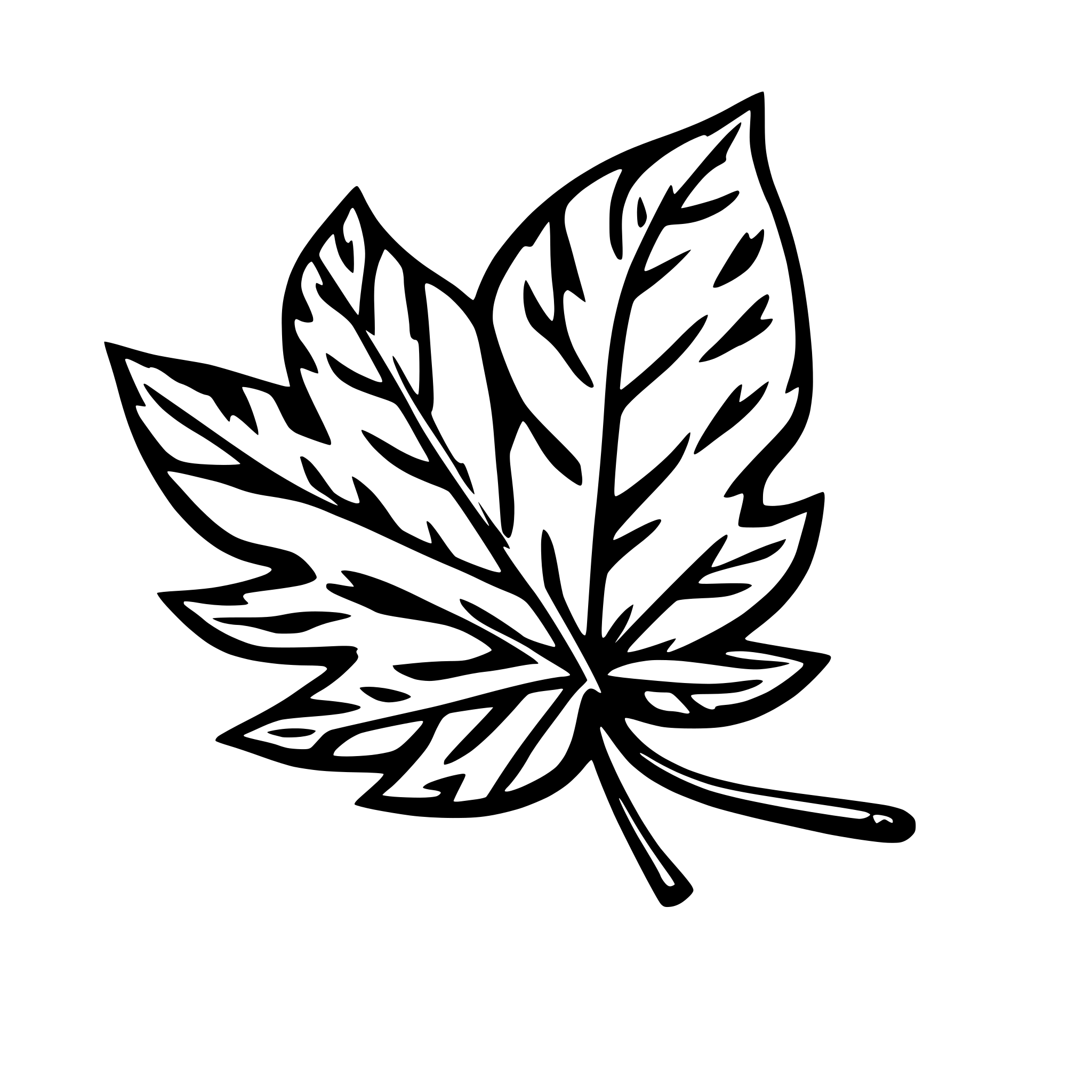 AI-generated SVG of a a falling leaf