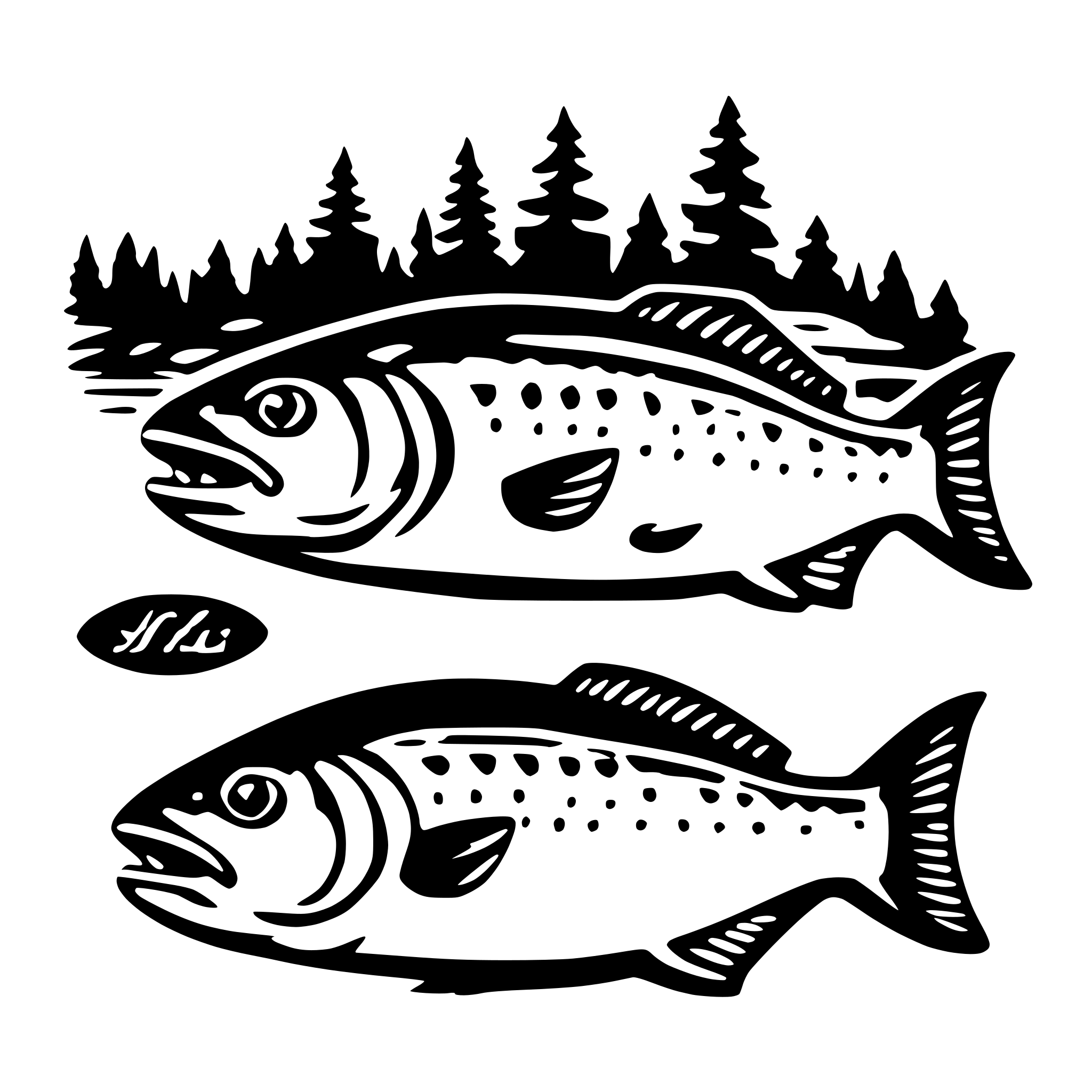 AI-generated SVG of 'native salmon'