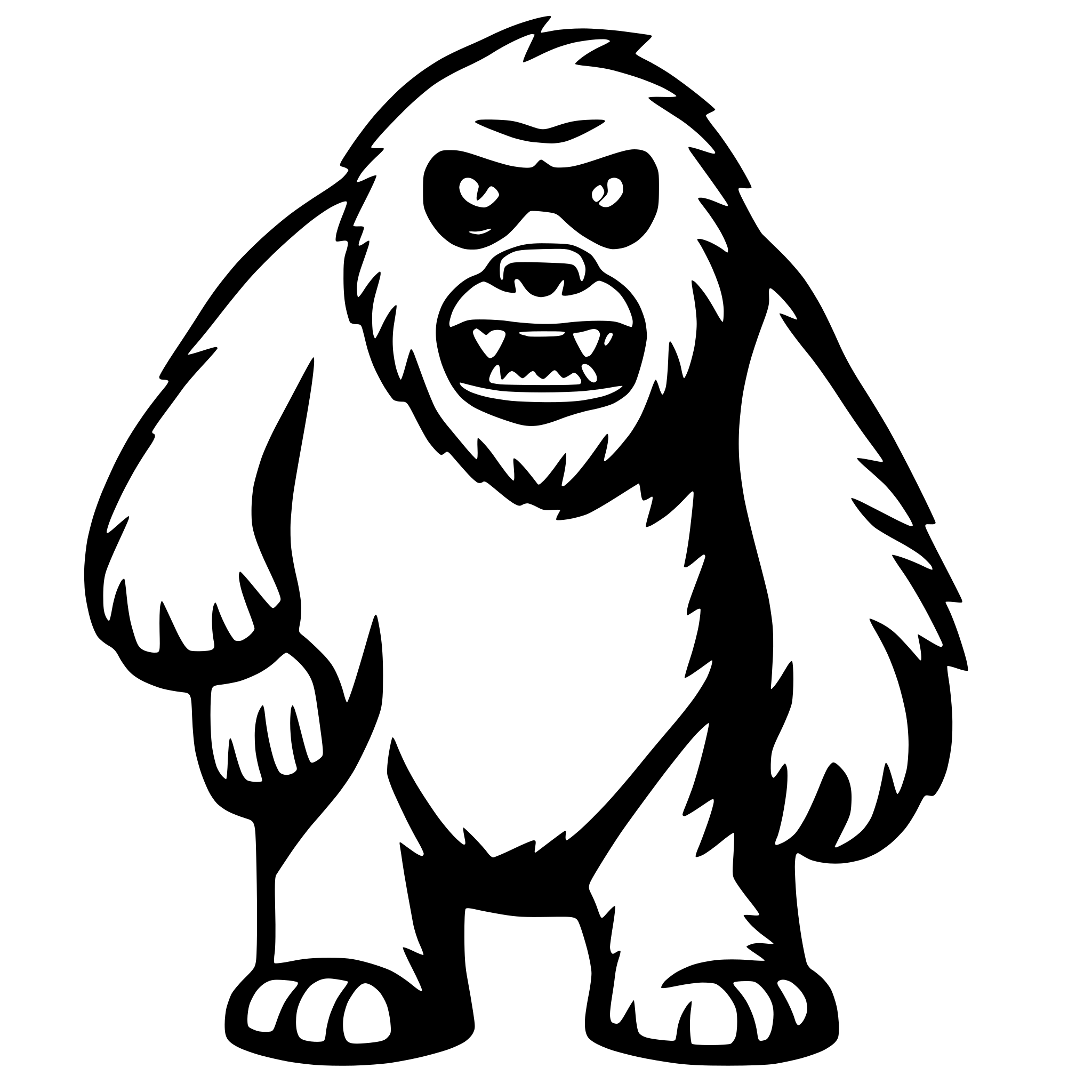 AI-generated SVG of 'skifree yeti mouth closed angry'