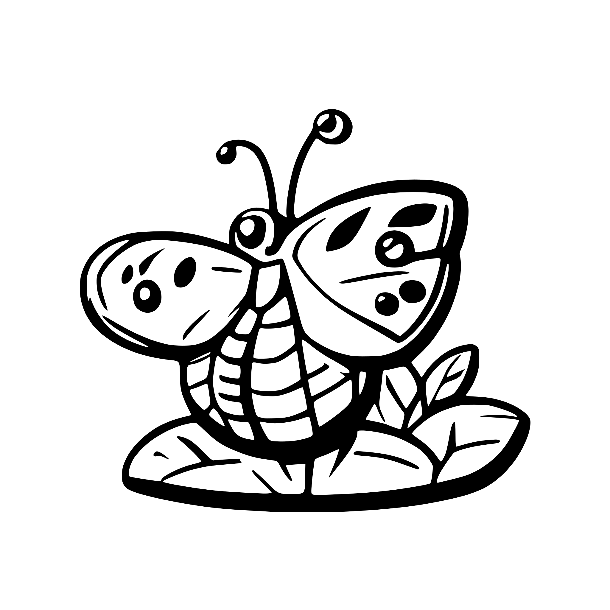 AI-generated SVG of a mariposas con tortugas