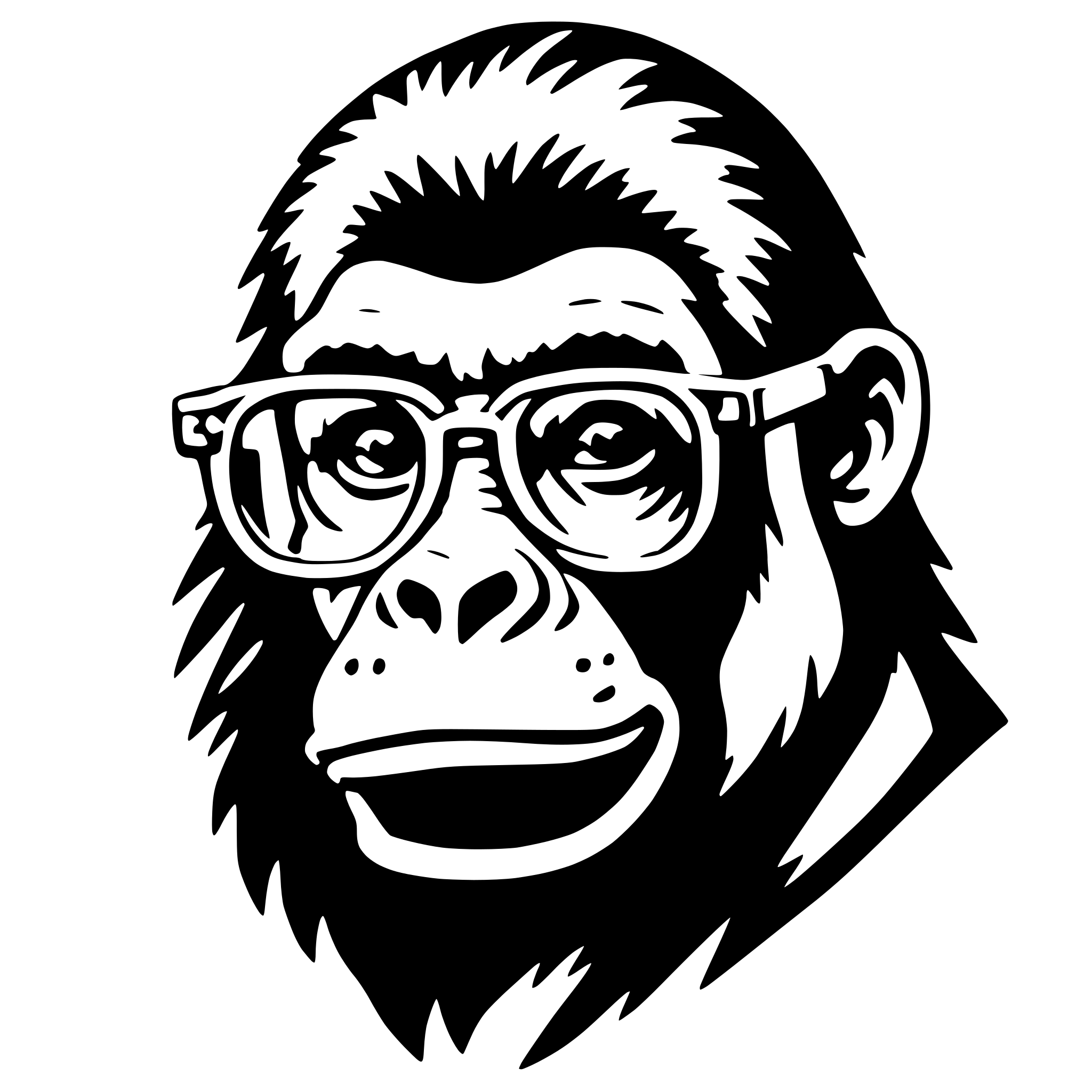 AI-generated SVG of 'gorilla with glasses'