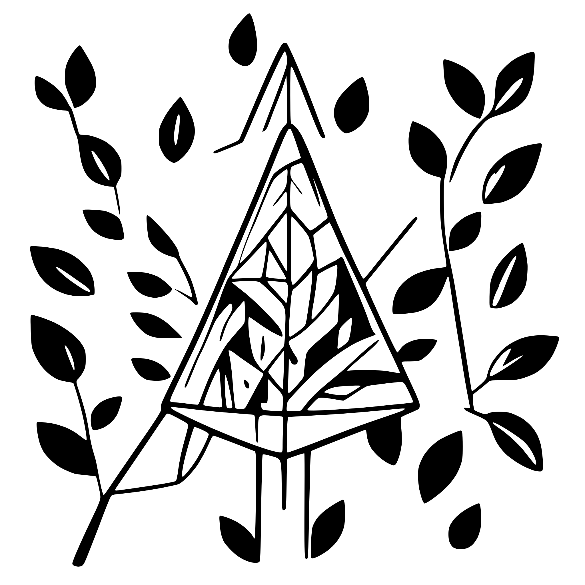 AI-generated SVG of a triangle, sun, ornament