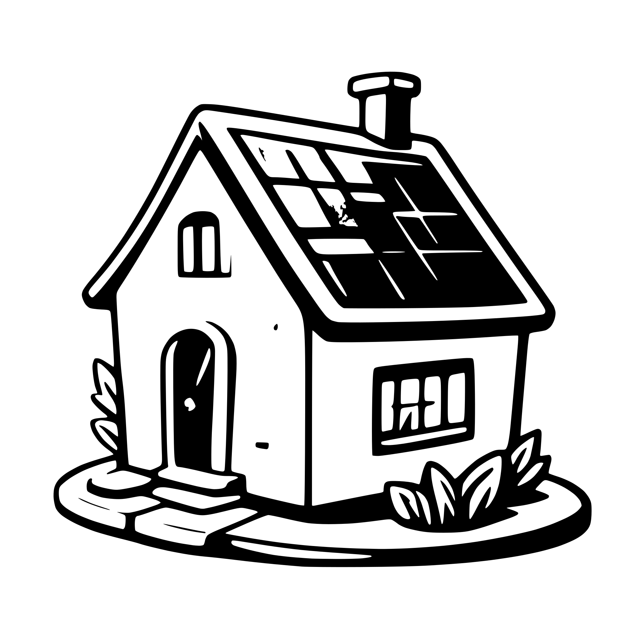AI-generated SVG of a house with solar panels
