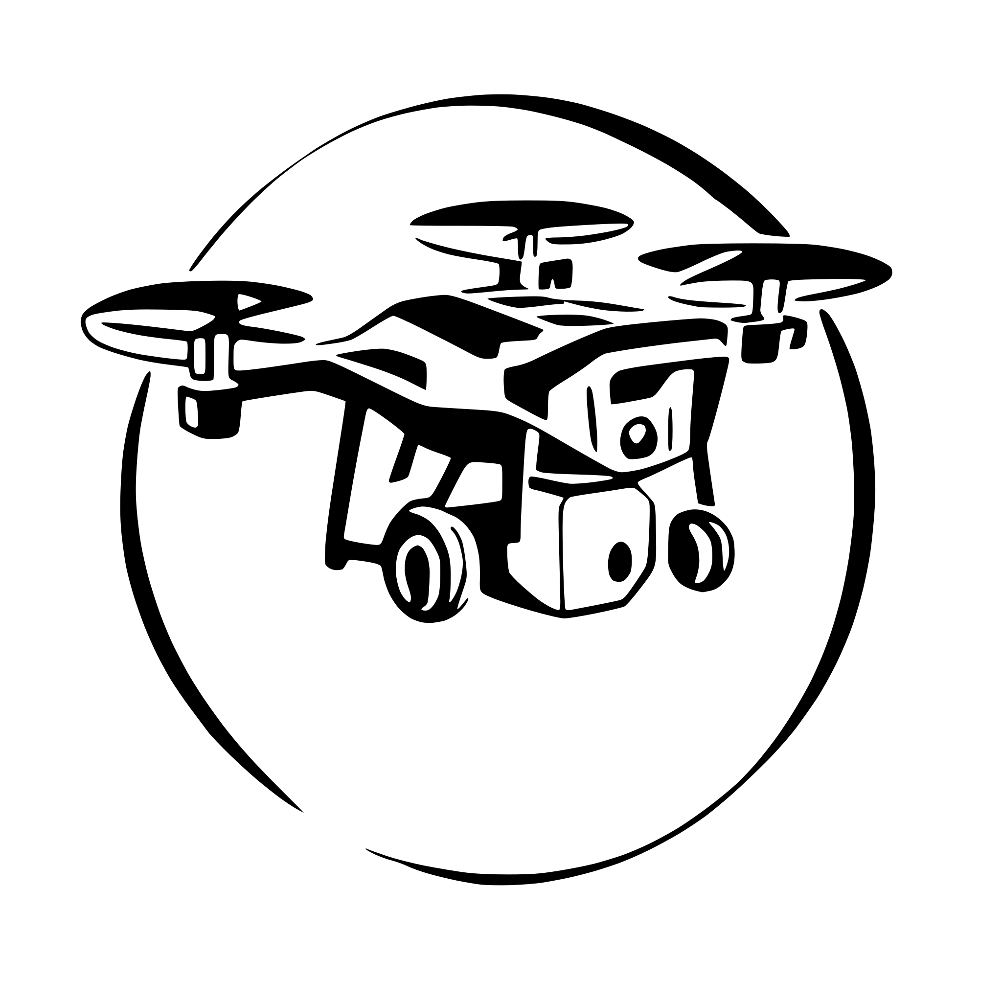 AI-generated SVG of a Generate an icon that is used in a scientific publication that shows a drone for 6G research