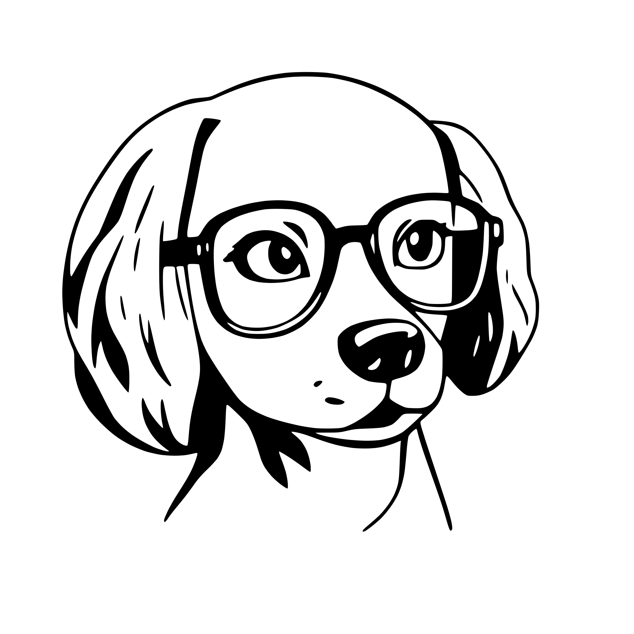 AI-generated SVG of 'cachorro com oculos'