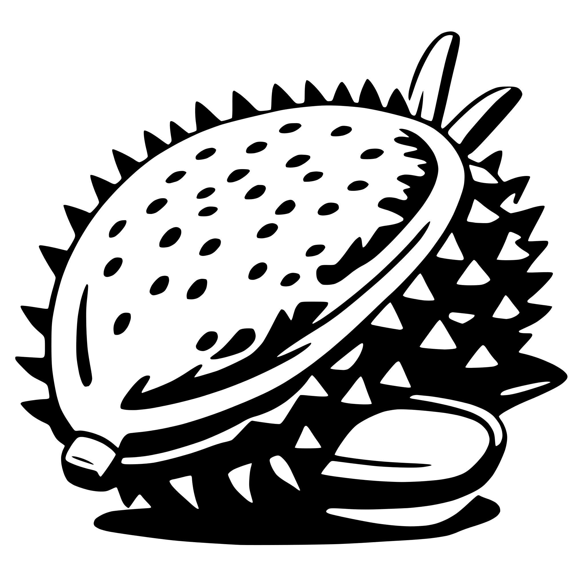 AI-generated SVG of a durian