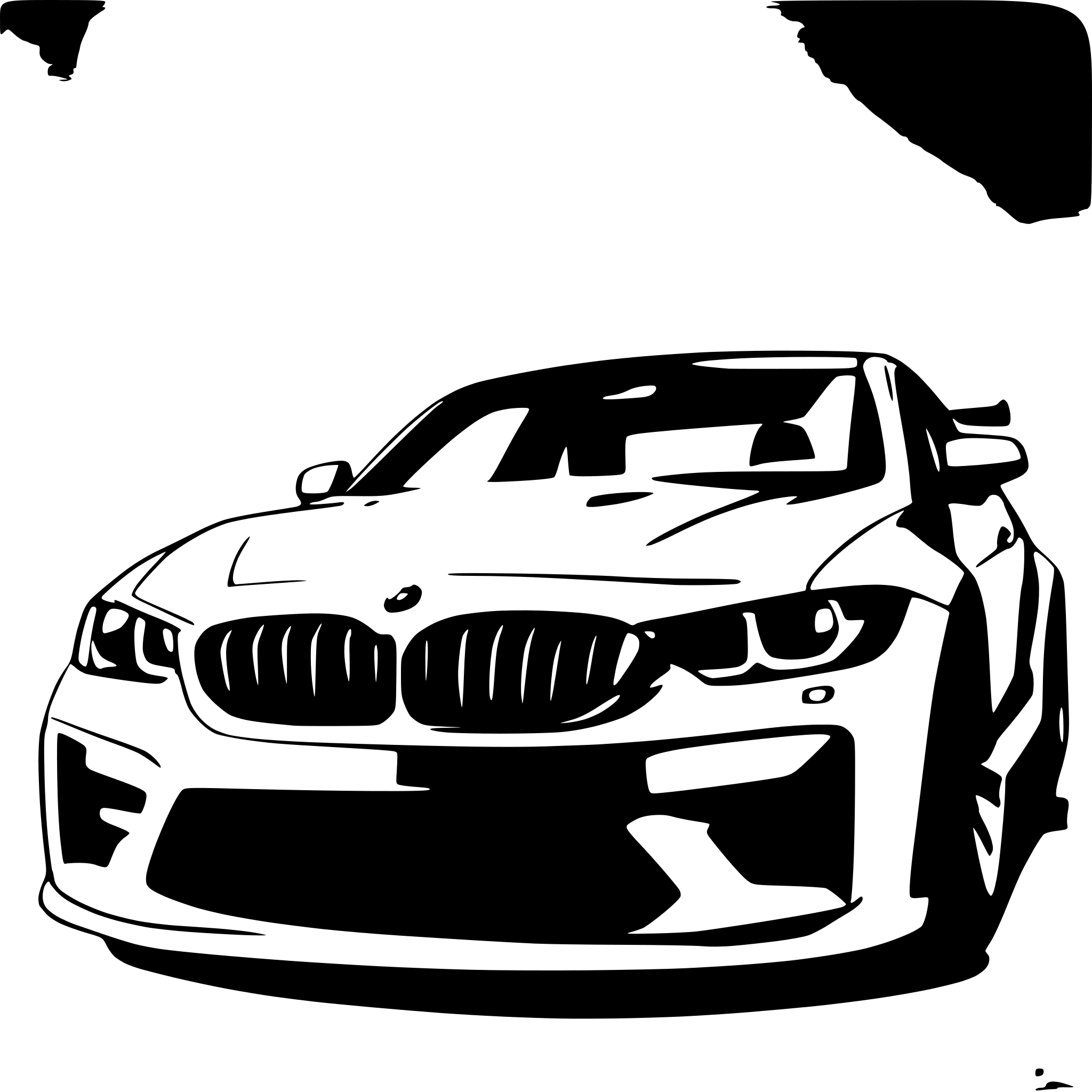 AI-generated SVG of a BMW M3 G80 as a drawing to color in. Without Logos.