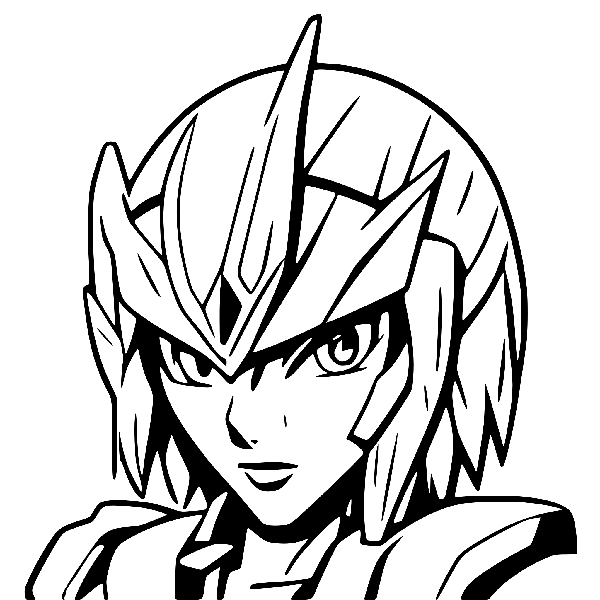 AI-generated SVG of a gundam seed head from front