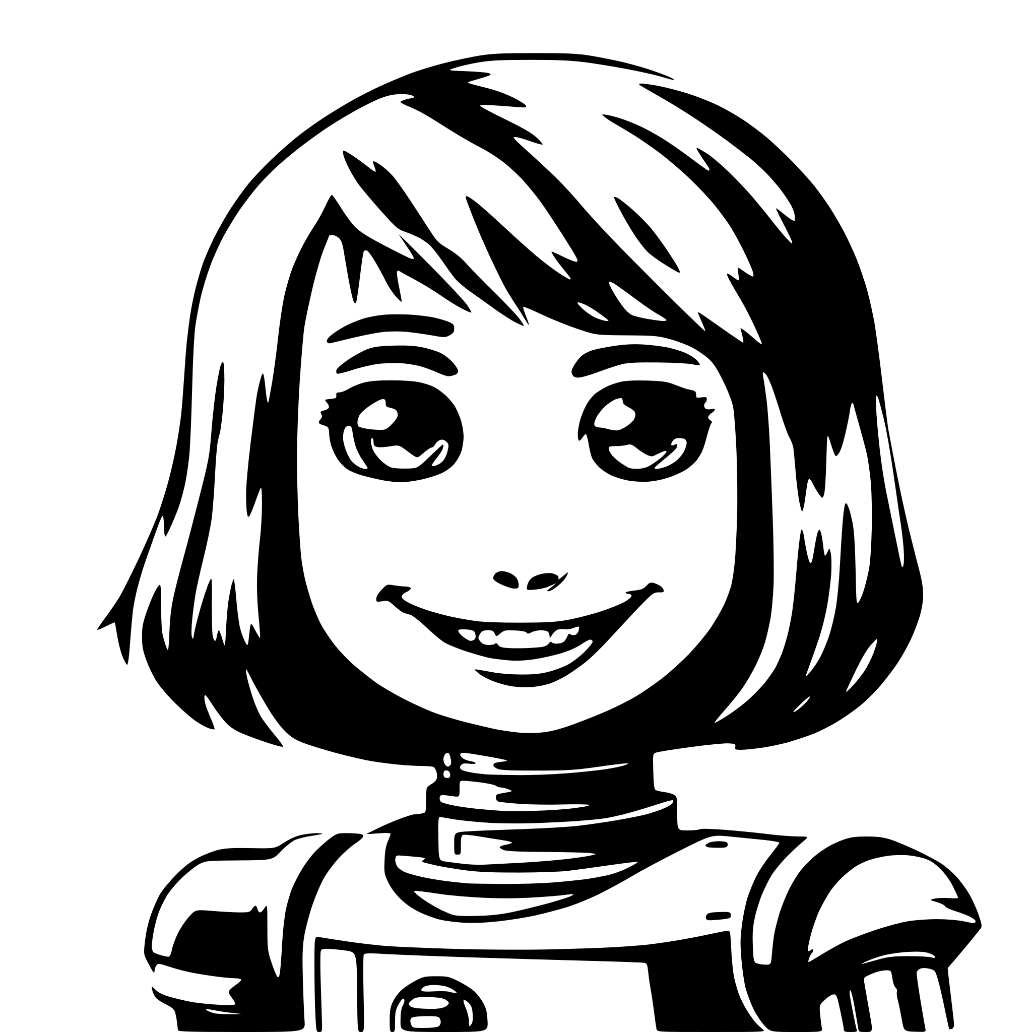 AI-generated SVG of 'AI Robot Girl Smiling'
