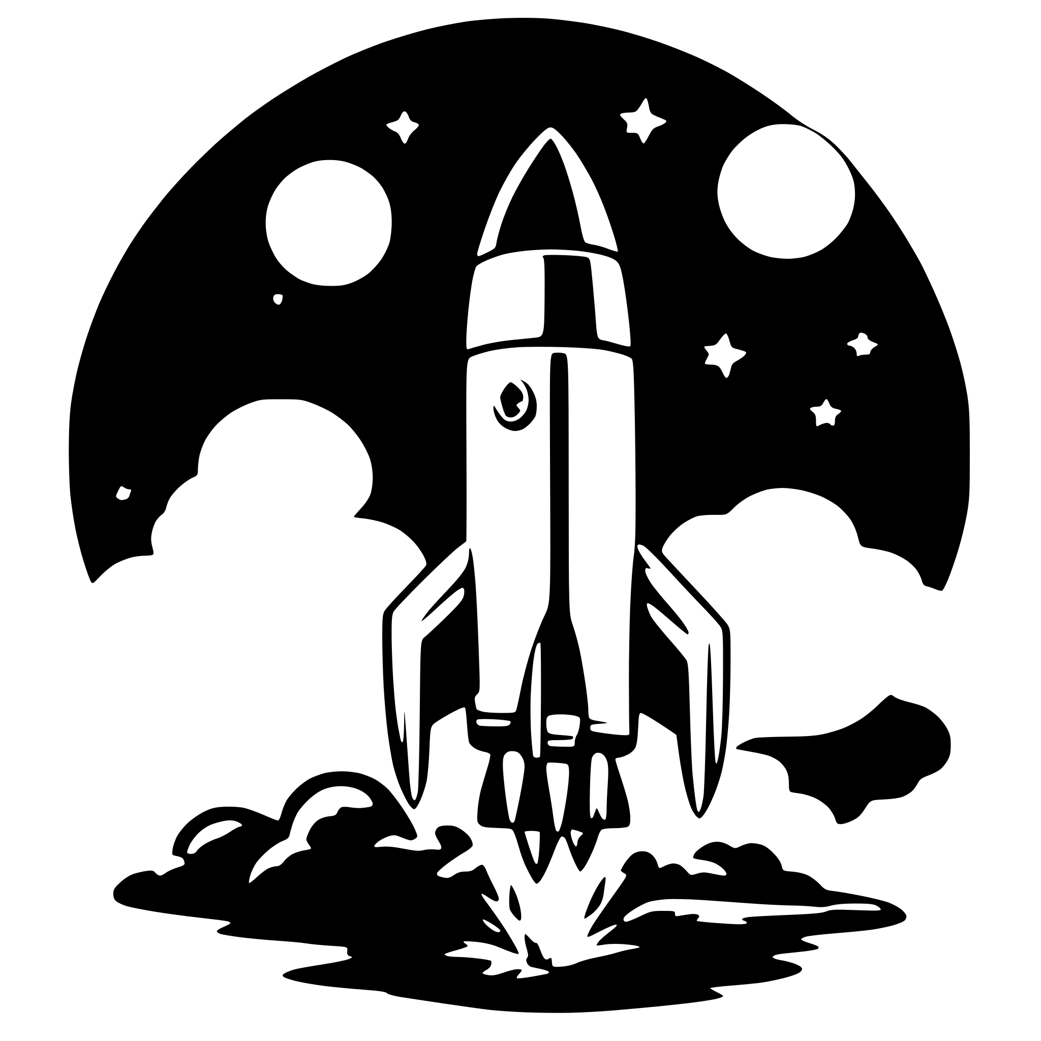 AI-generated SVG of a rocket flying to moon