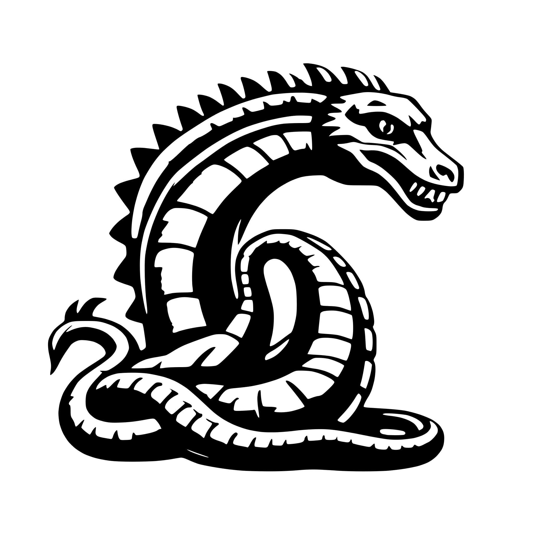 AI-generated SVG of a Side view of a Hydra