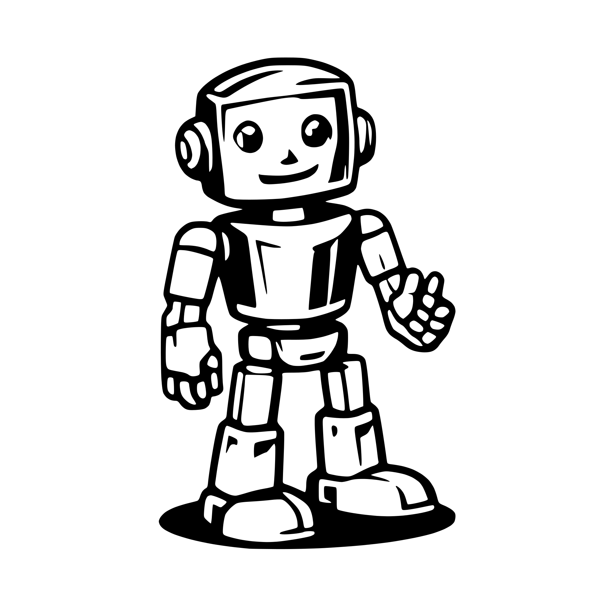 AI-generated SVG of a robot saying hi