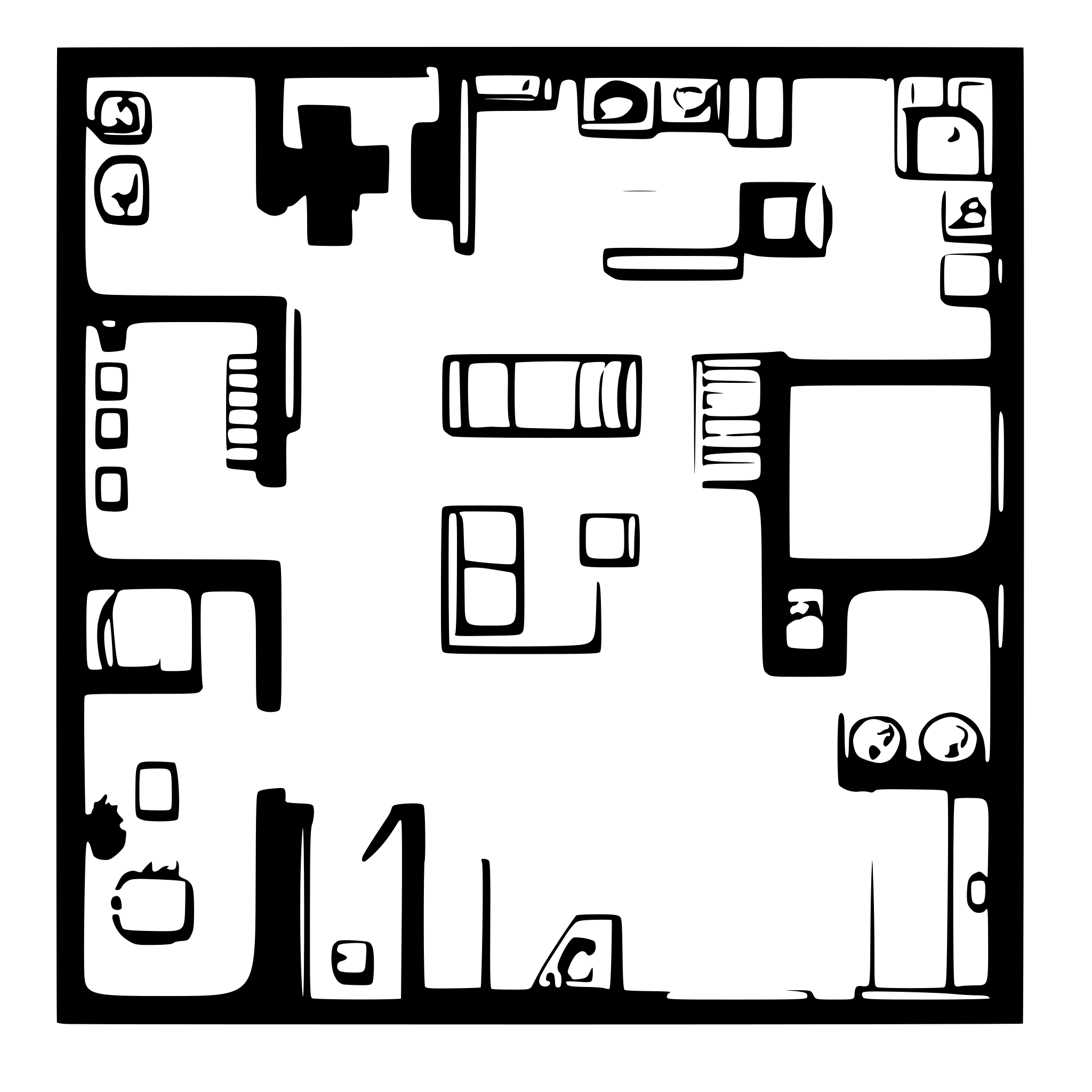 AI-generated SVG of 'lineart top down house floor plan'