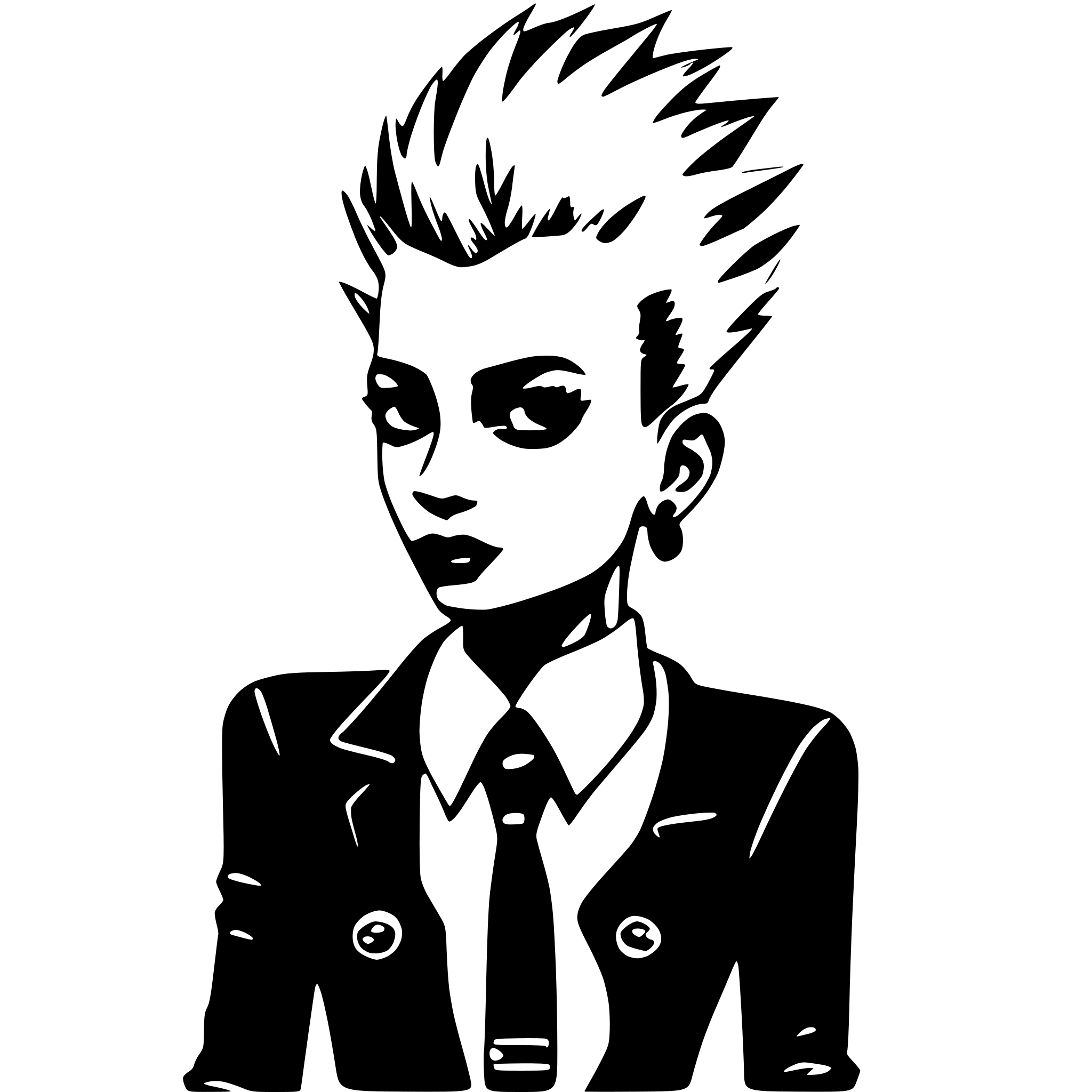 AI-generated SVG of a funny cartoon character. punk girl, pink mohawk, wearing a business suit AI-generated SVG of a funny cartoon character. punk girl, pink mohawk, wearing a business suit