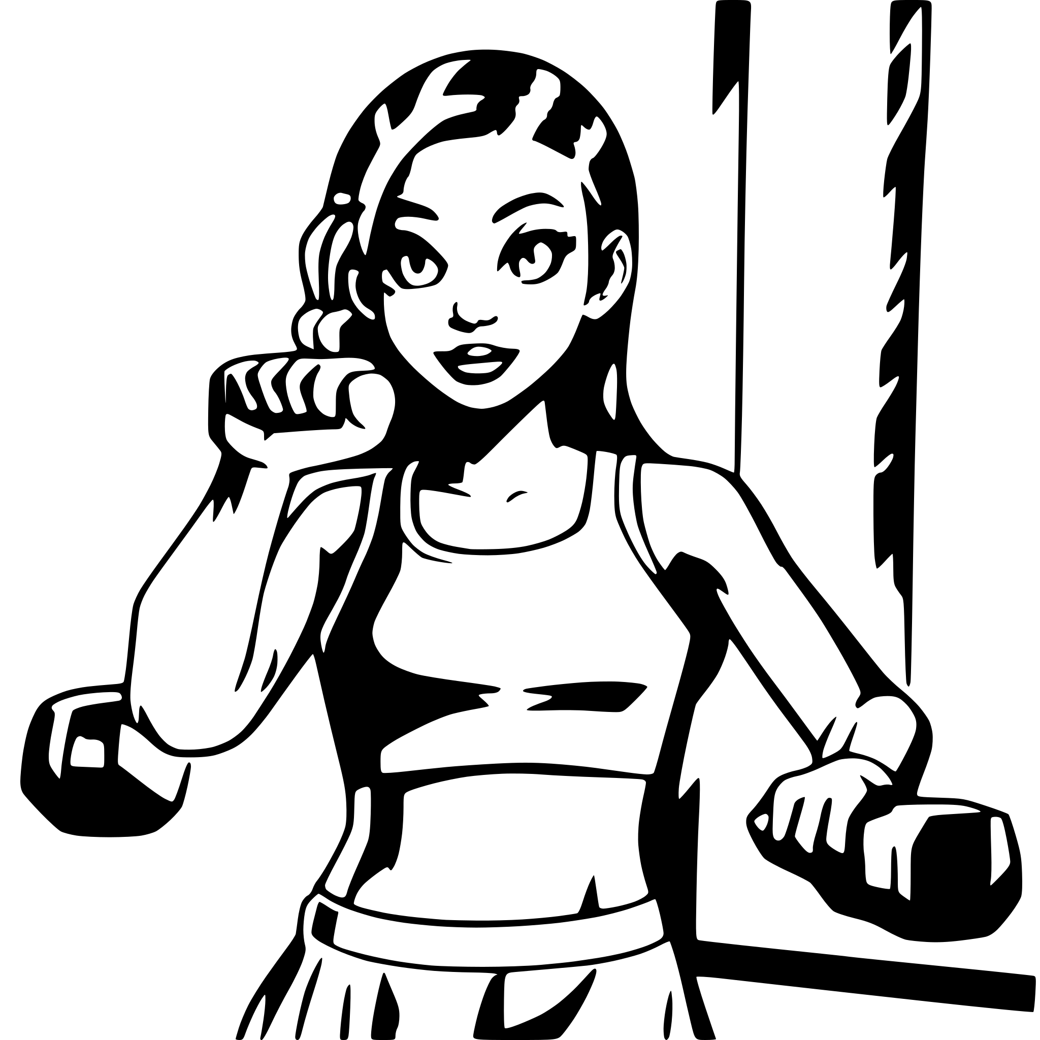 AI-generated SVG of 'african girl working out'