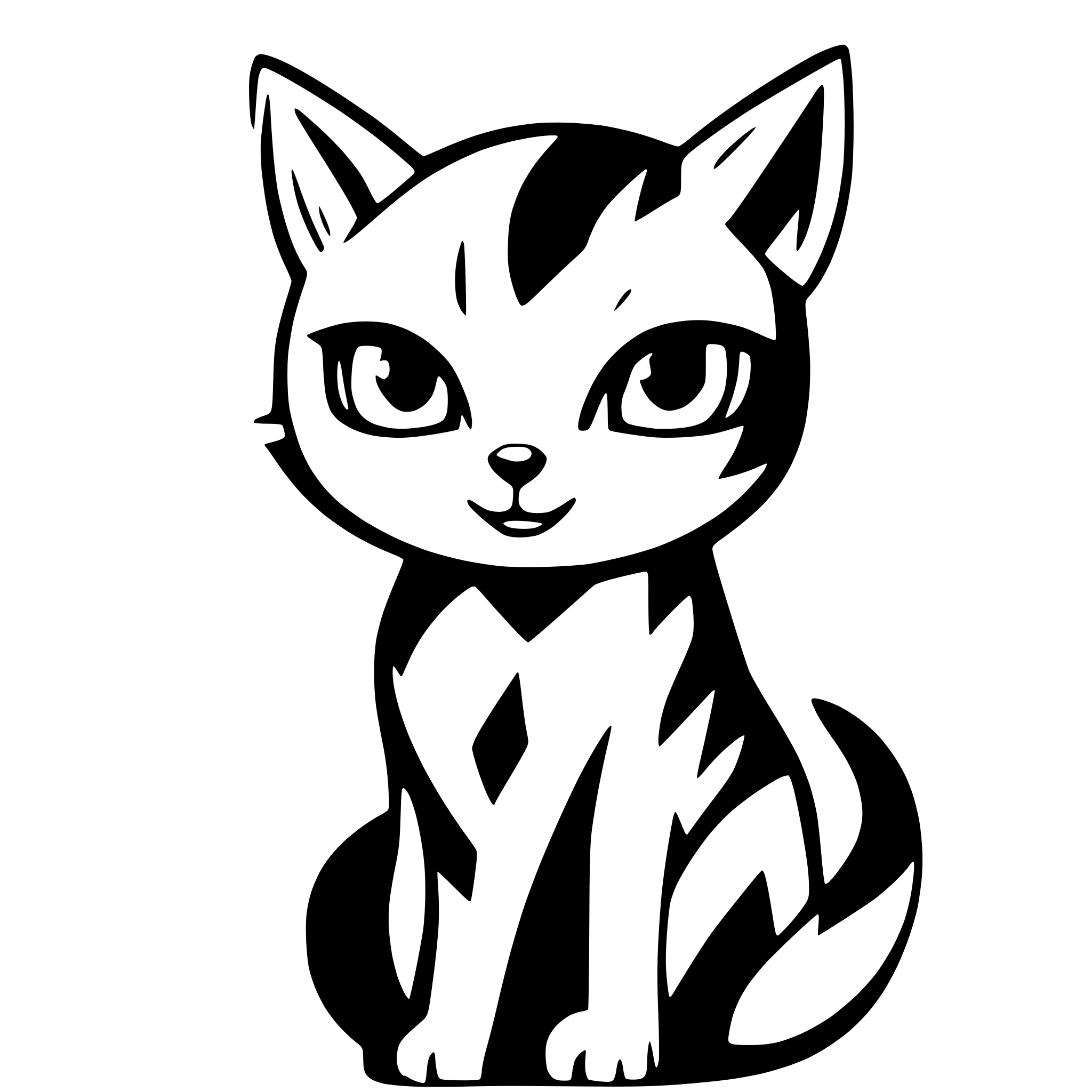 AI-generated SVG of 'cute black cat  with smooth lines'