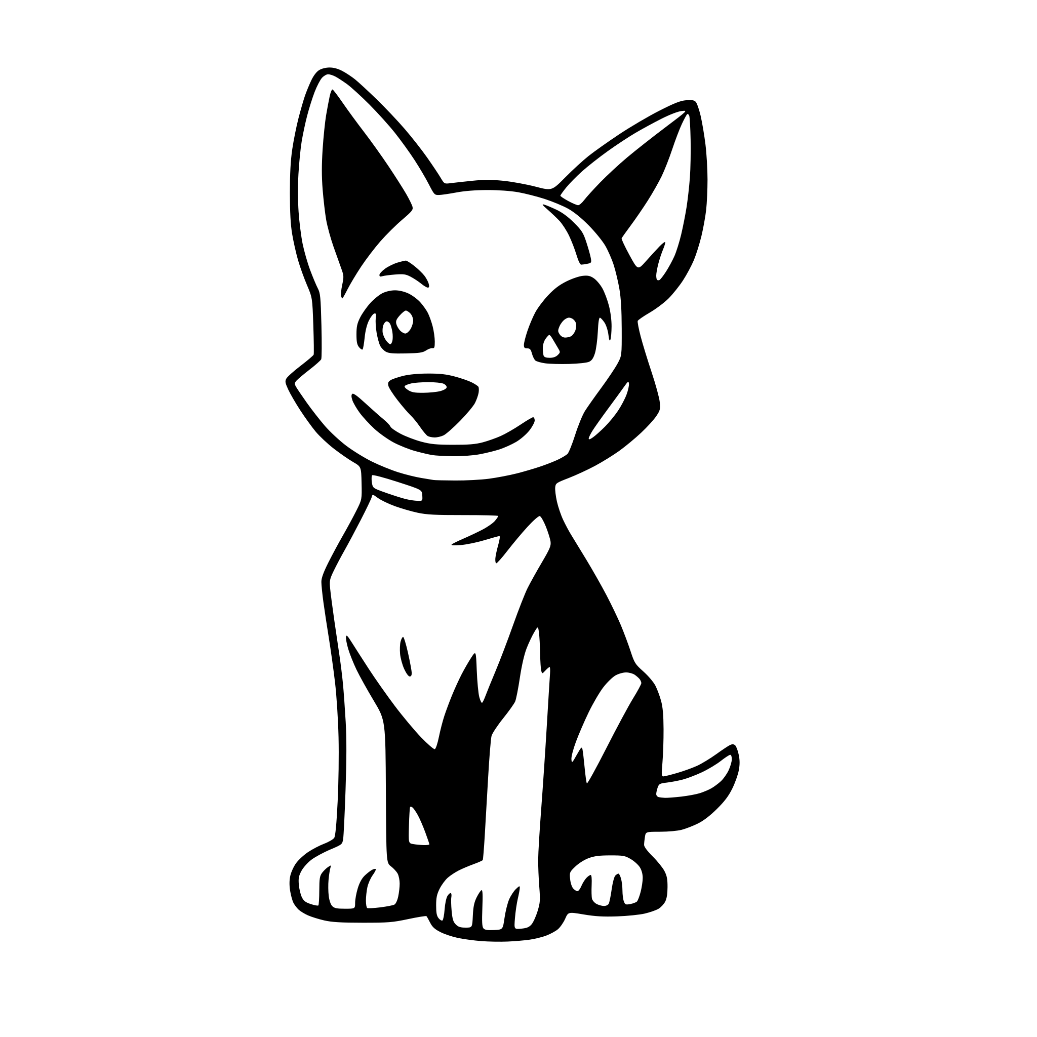 AI-generated SVG of a dog with wagging tail