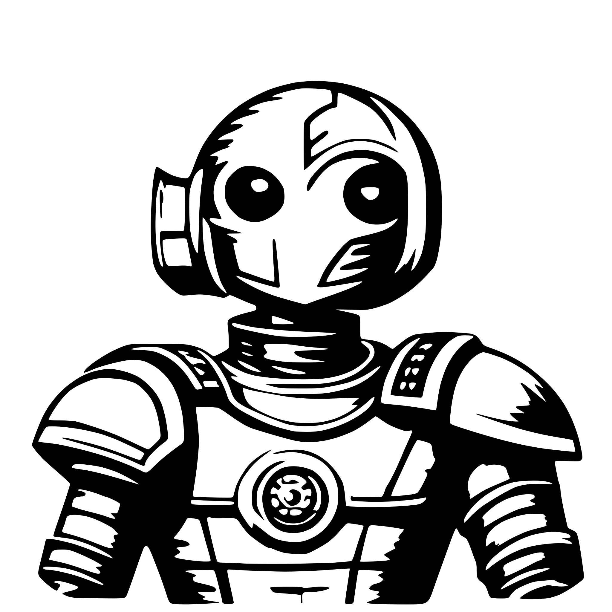 AI-generated SVG of a a cybernetic orange with armor from captain amarica