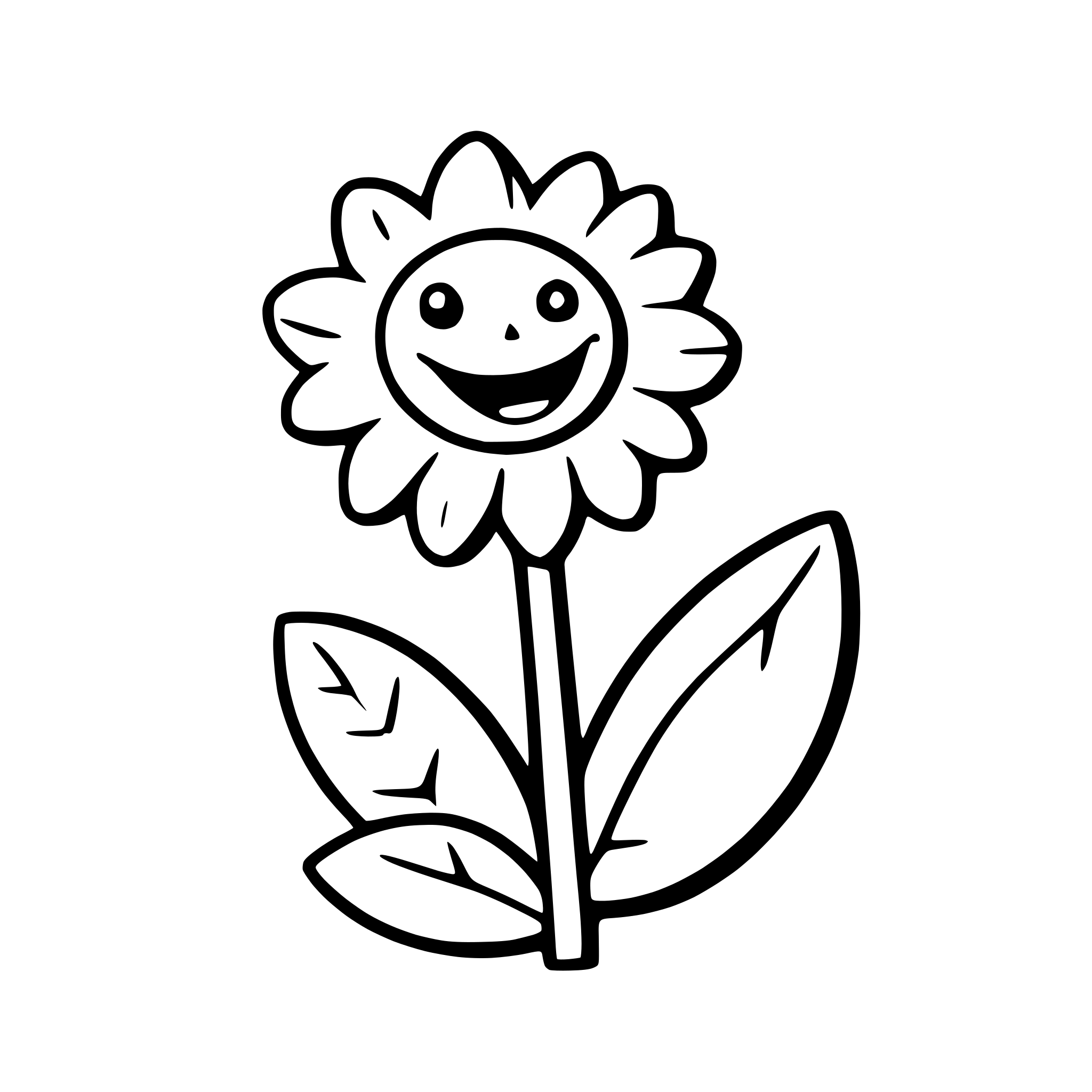 AI-generated SVG of 'a happy sunflower with a butterfly on its petal'
