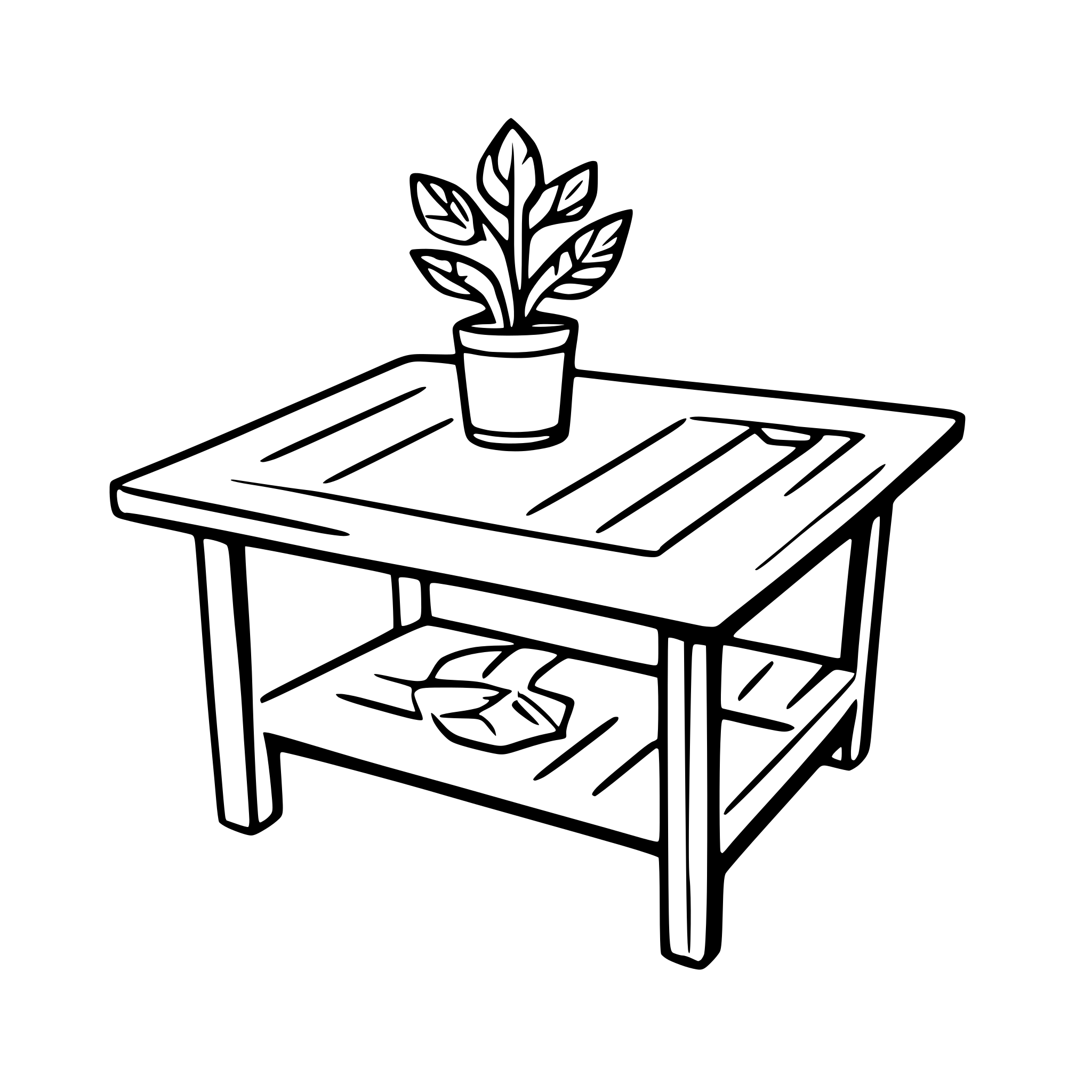 AI-generated SVG of a table for laser cut