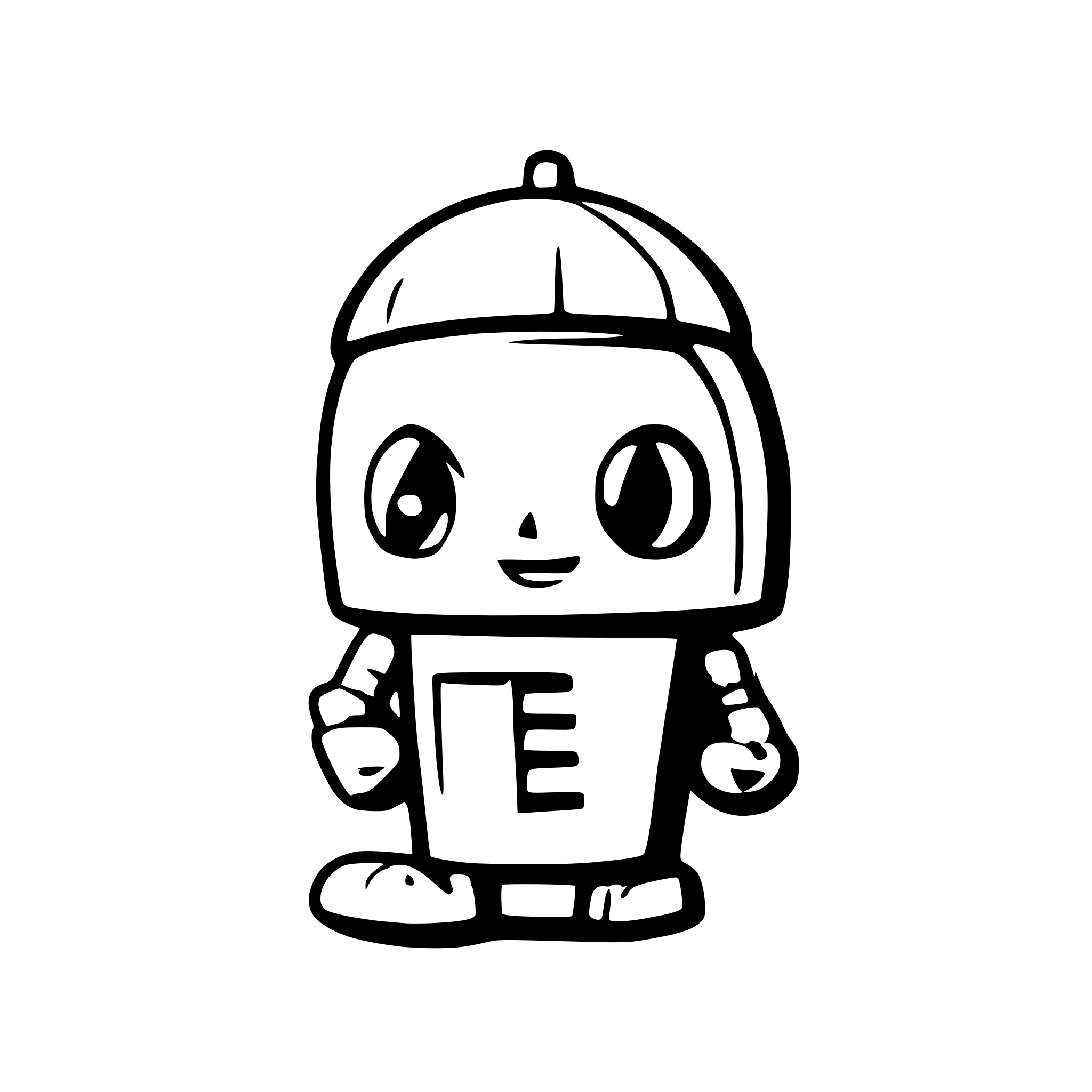 AI-generated SVG of a cute robot head with white mustache and chef's hat