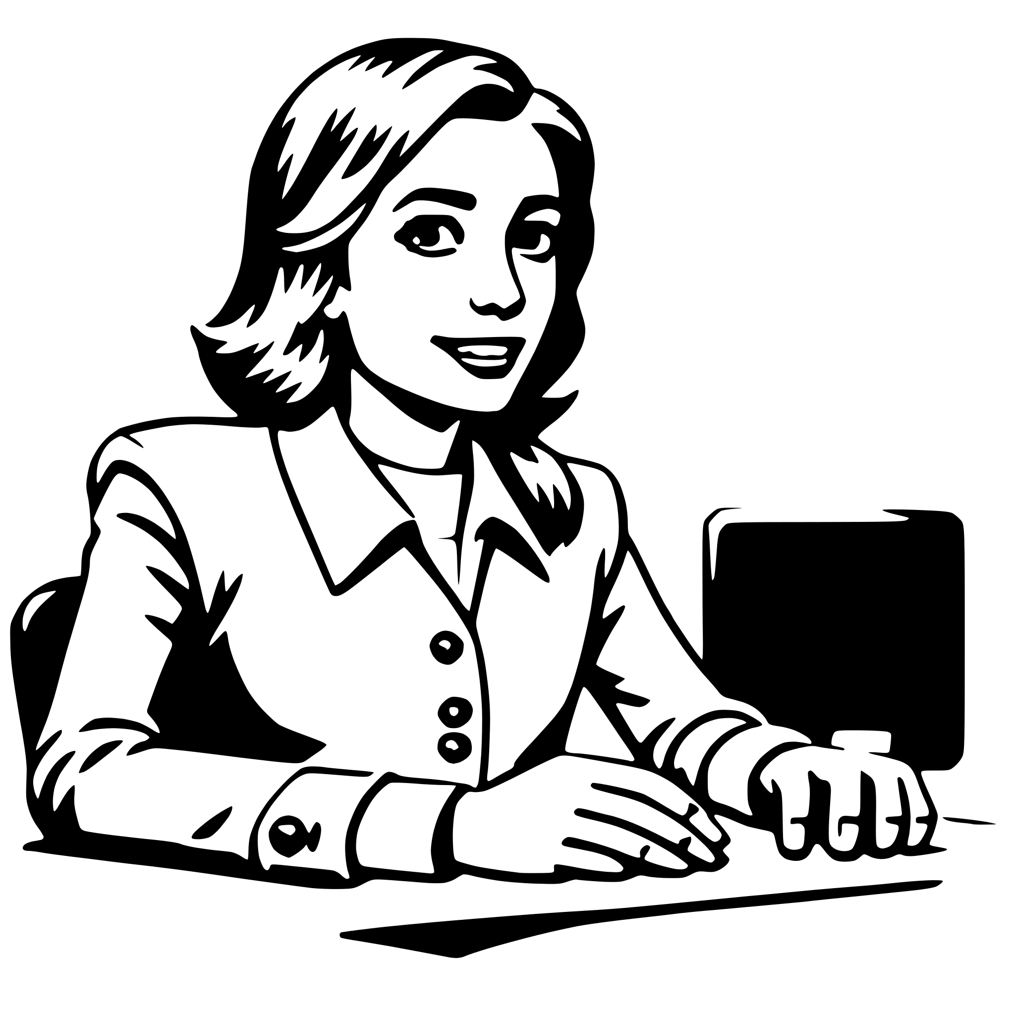 AI-generated SVG of 'receptionist'