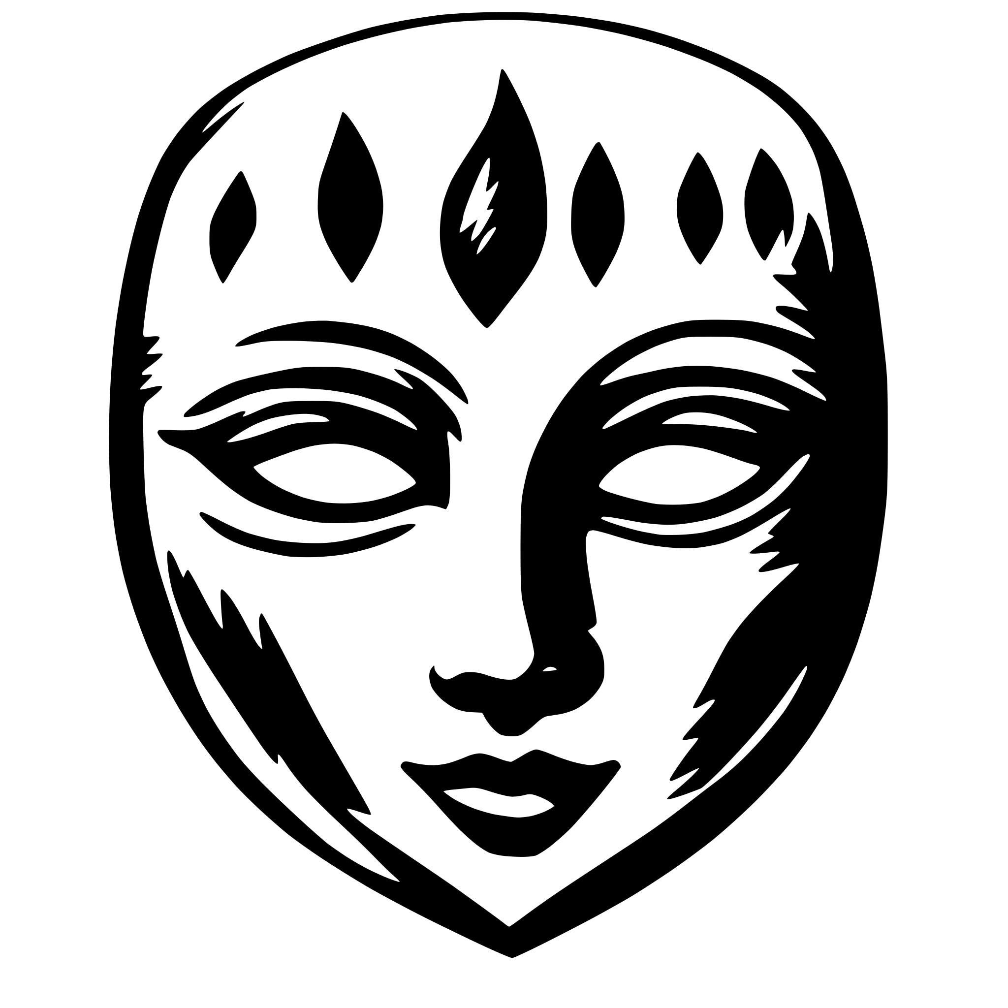 AI-generated SVG of 'kitsun mask'