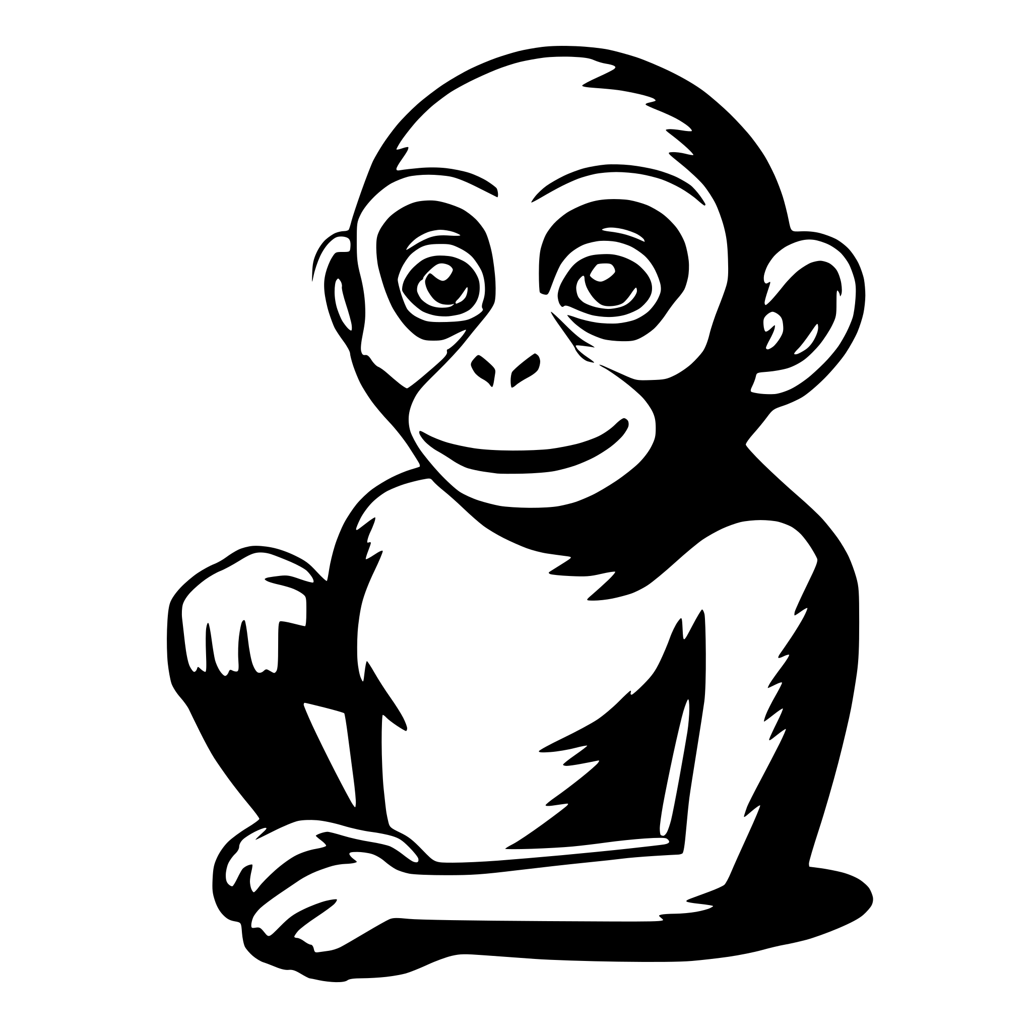 AI-generated SVG of a a monkey