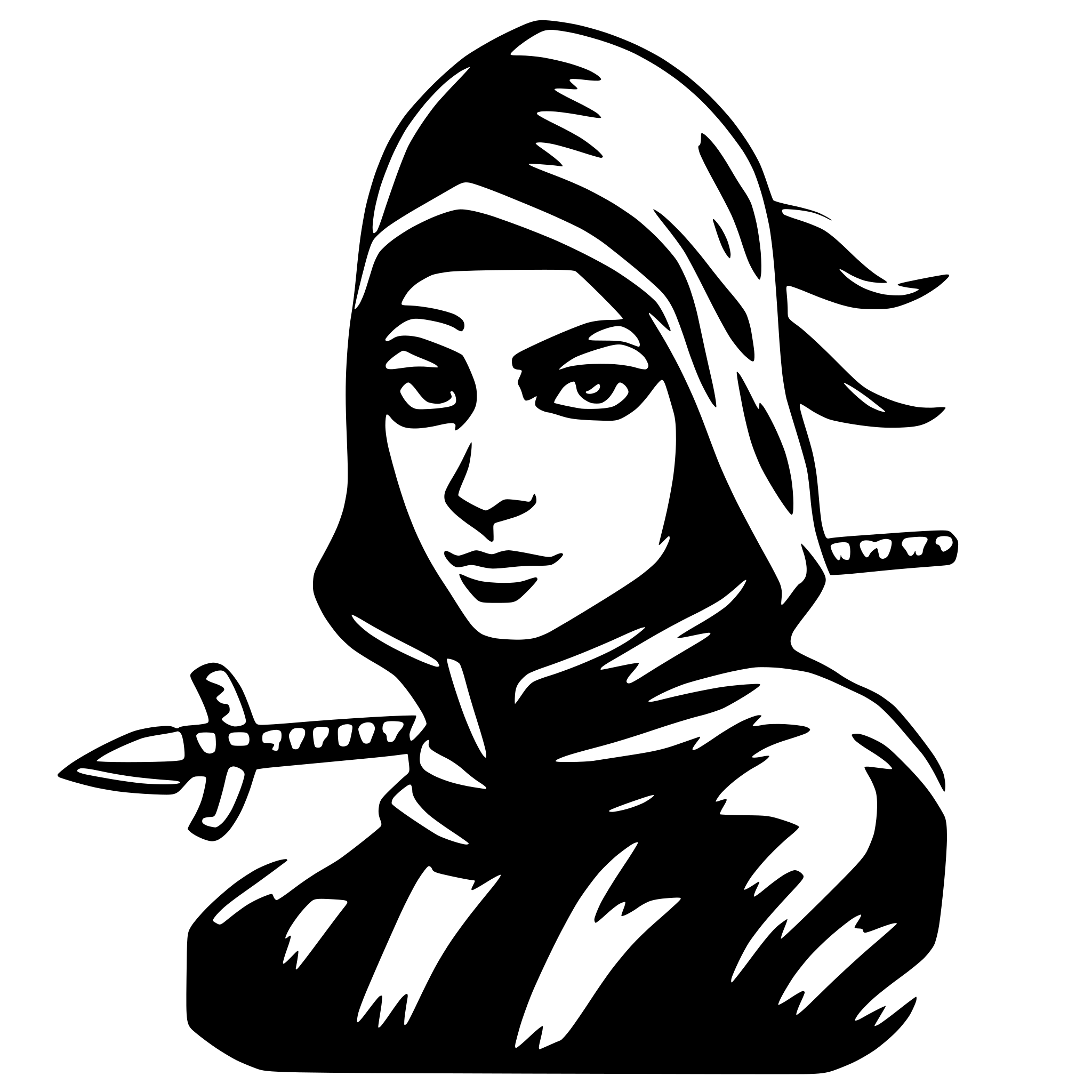 AI-generated SVG of a ninja