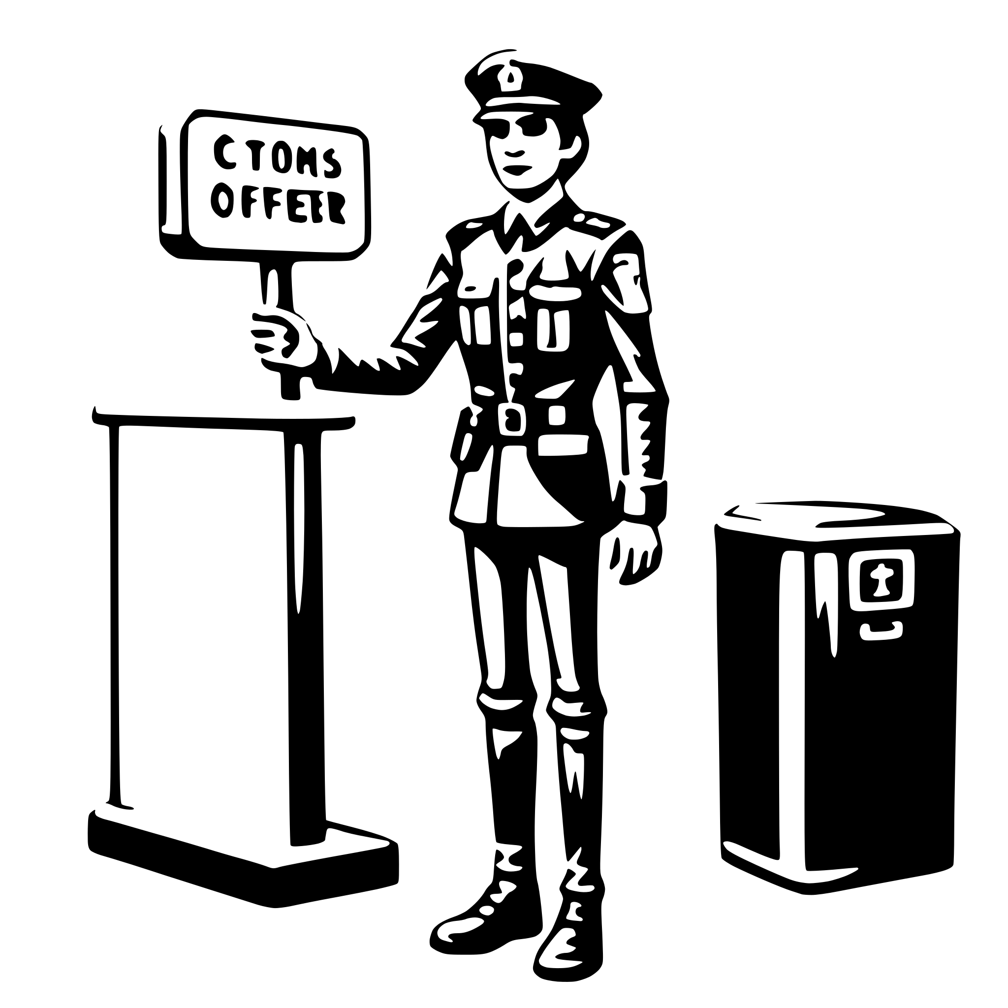 AI-generated SVG of a customs officer