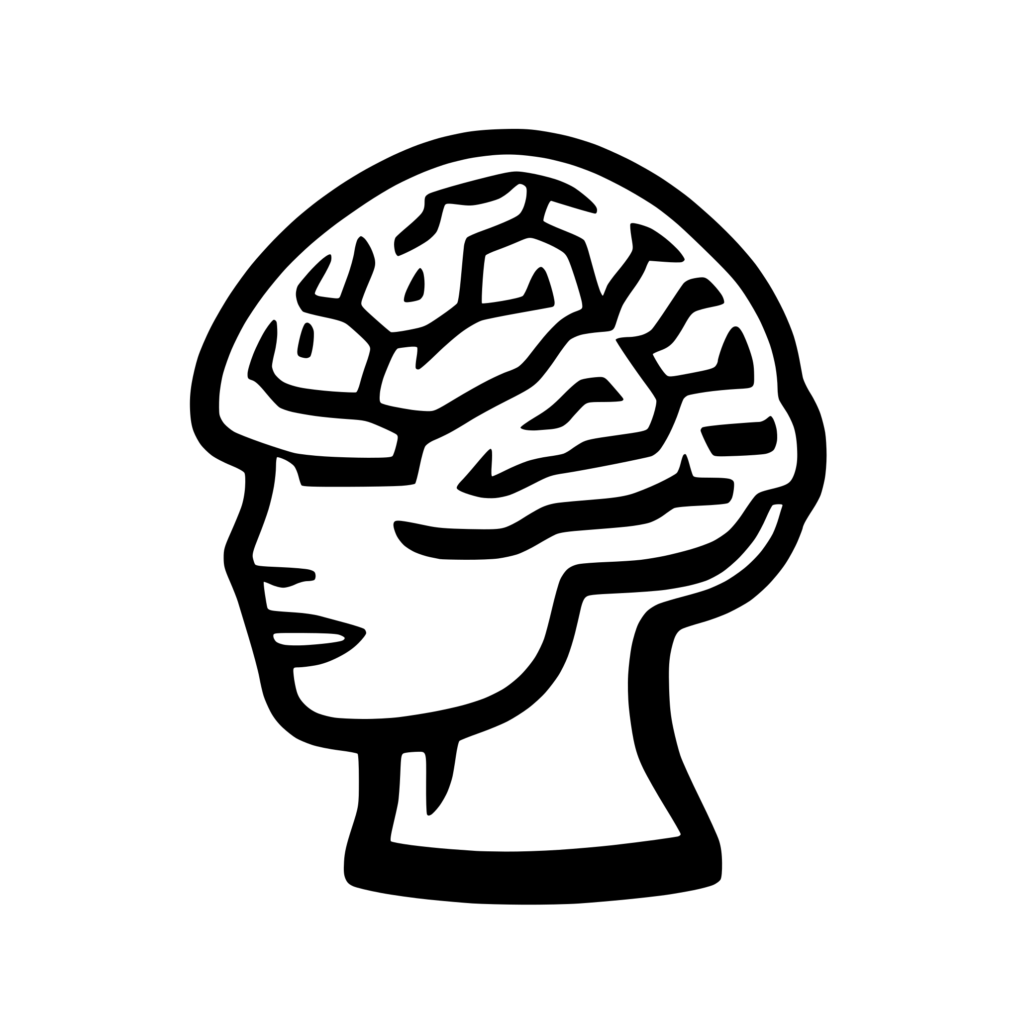 AI-generated SVG of a brain icon with one color