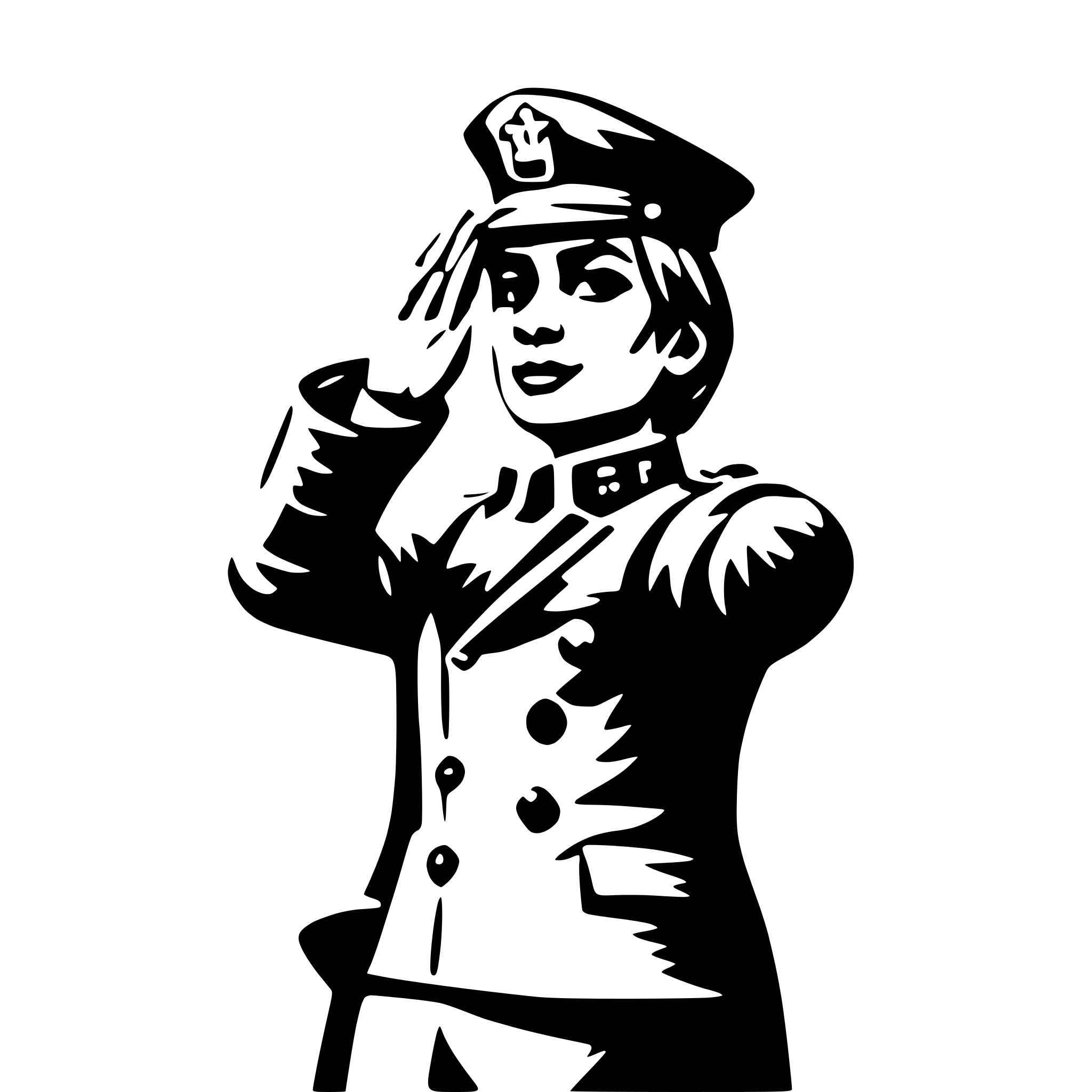 AI-generated SVG of 'giving salute'