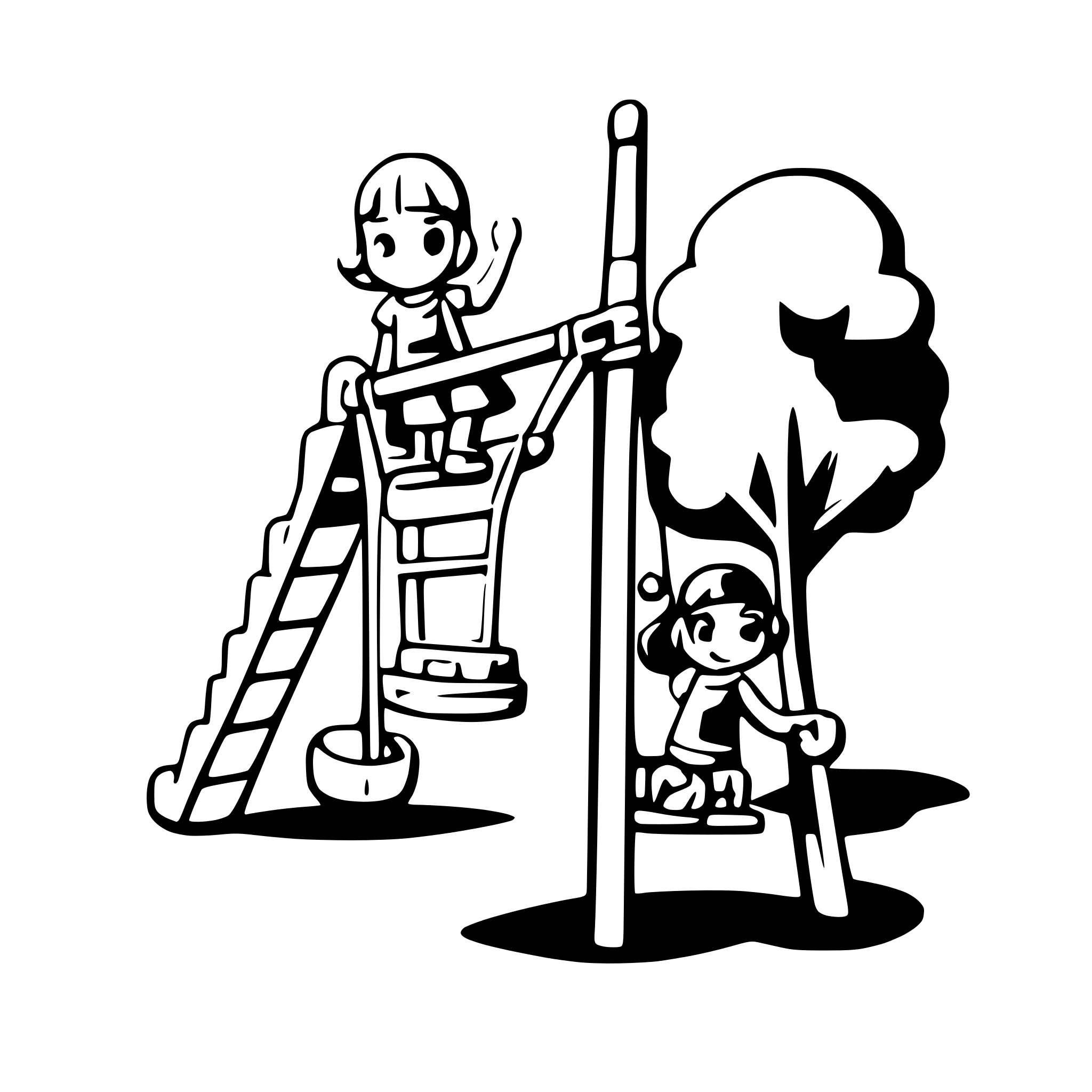 AI-generated SVG of a children playing on a playground