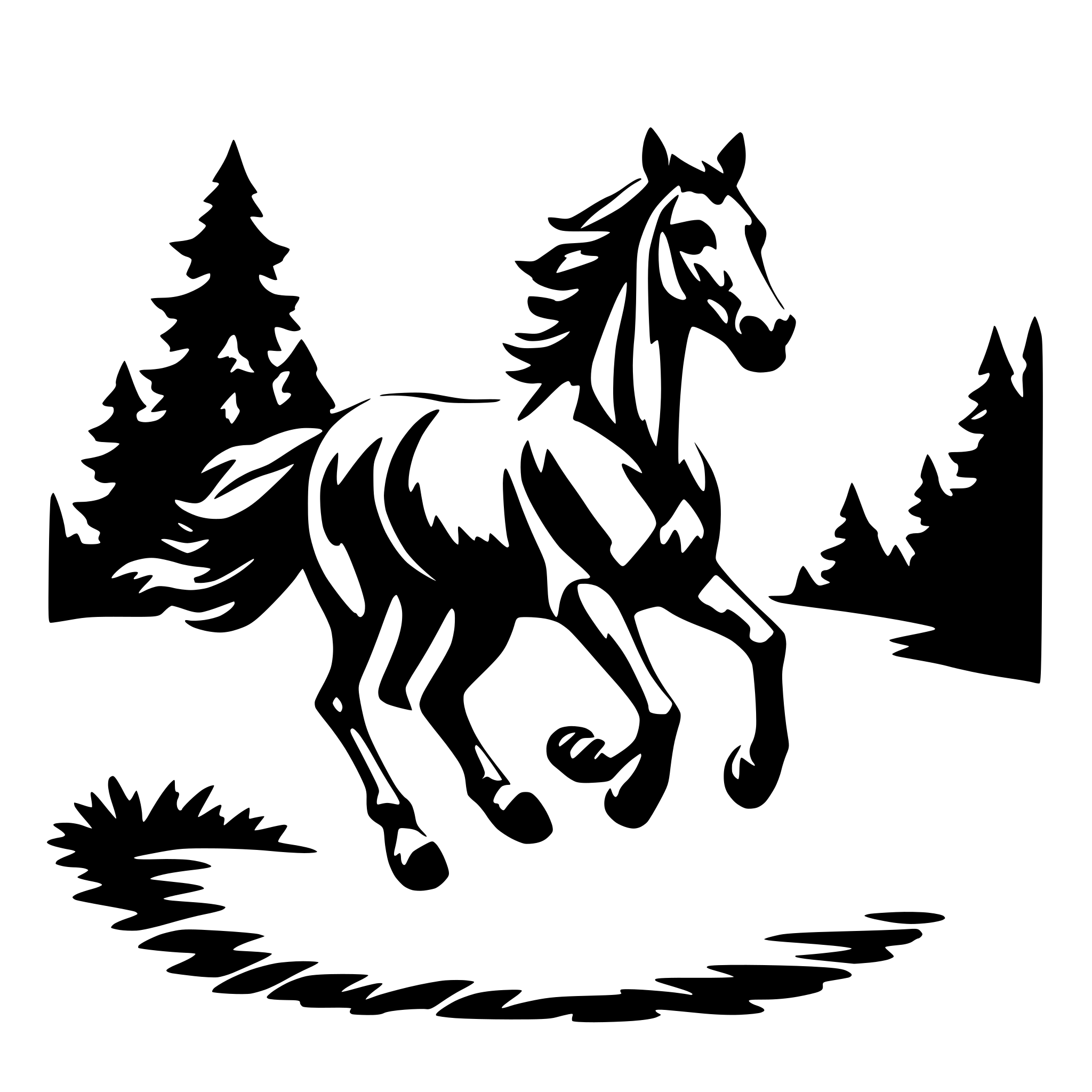 AI-generated SVG of 'horse running in nature'