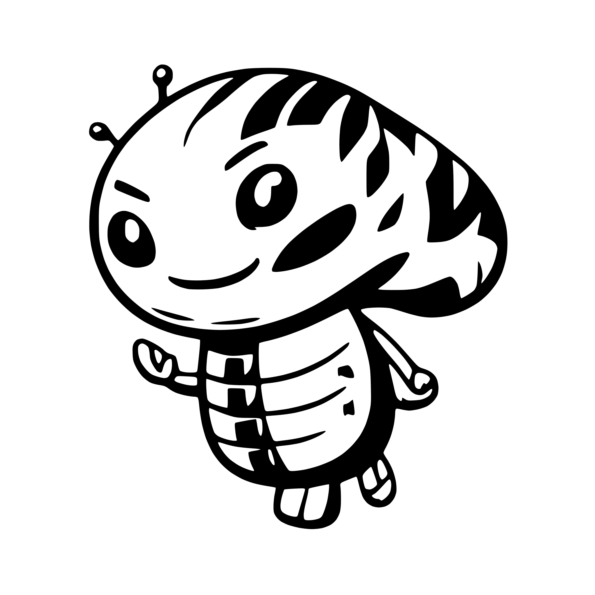 AI-generated SVG of a caterpillar with cape in superhero pose flying minimalist
