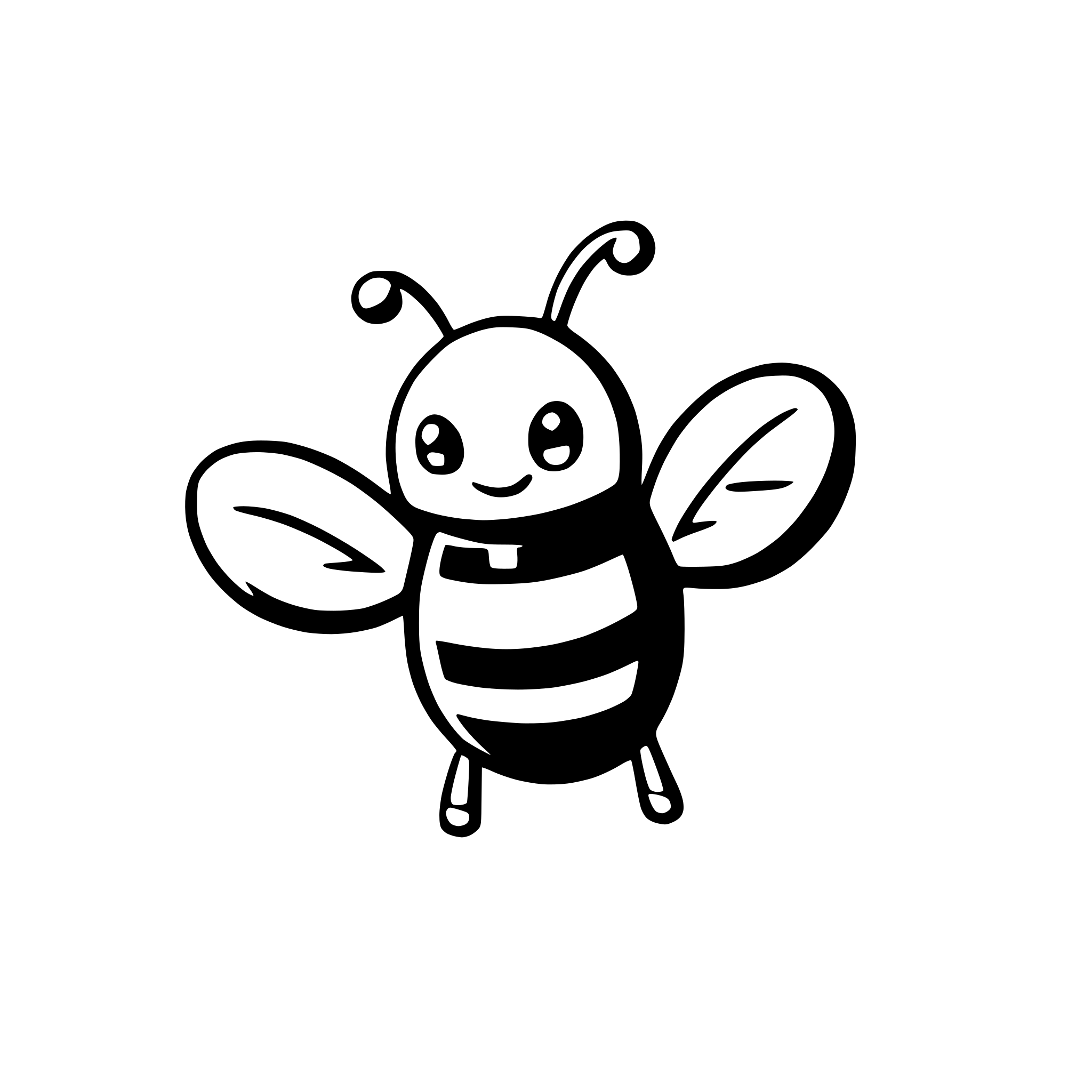AI-generated SVG of 'minimal bee'