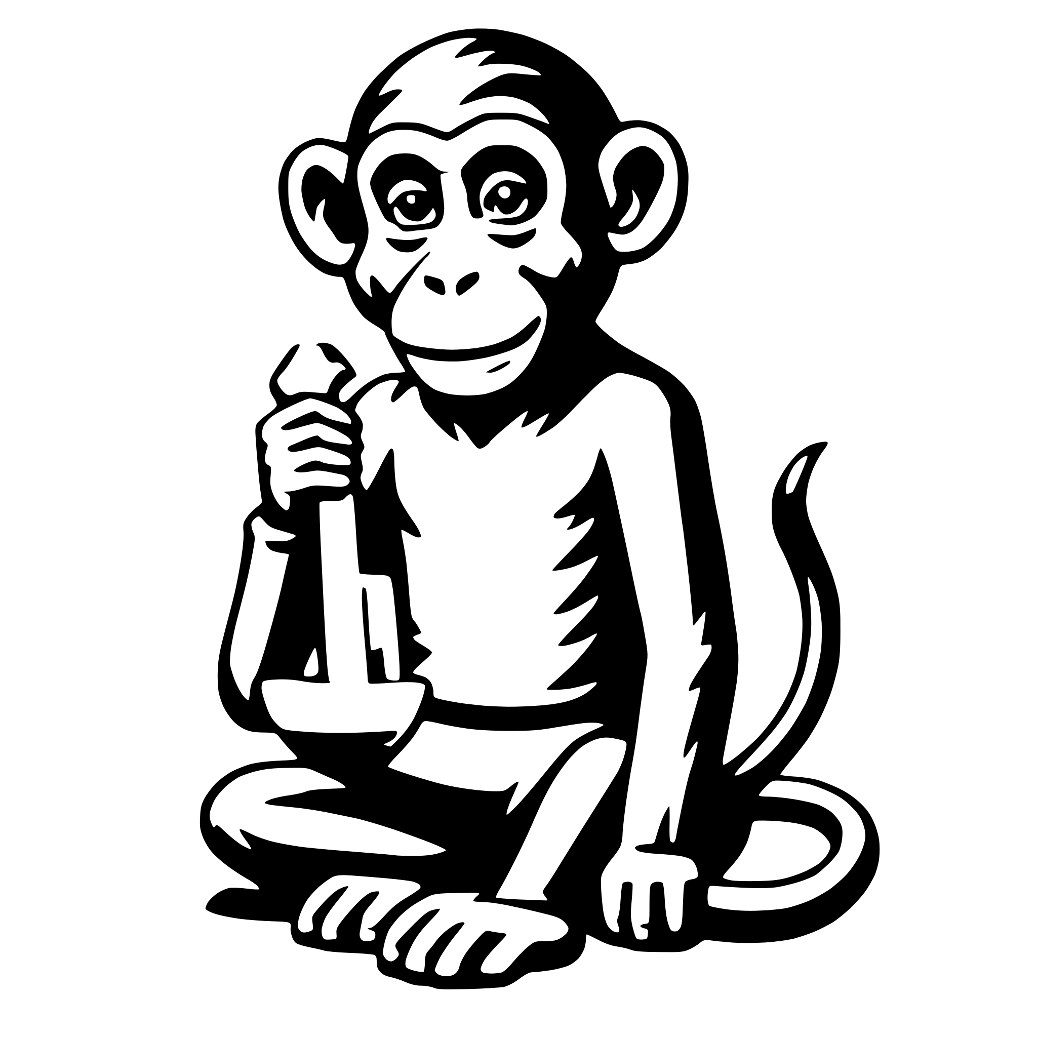 AI-generated SVG of 'monkey holding banana'